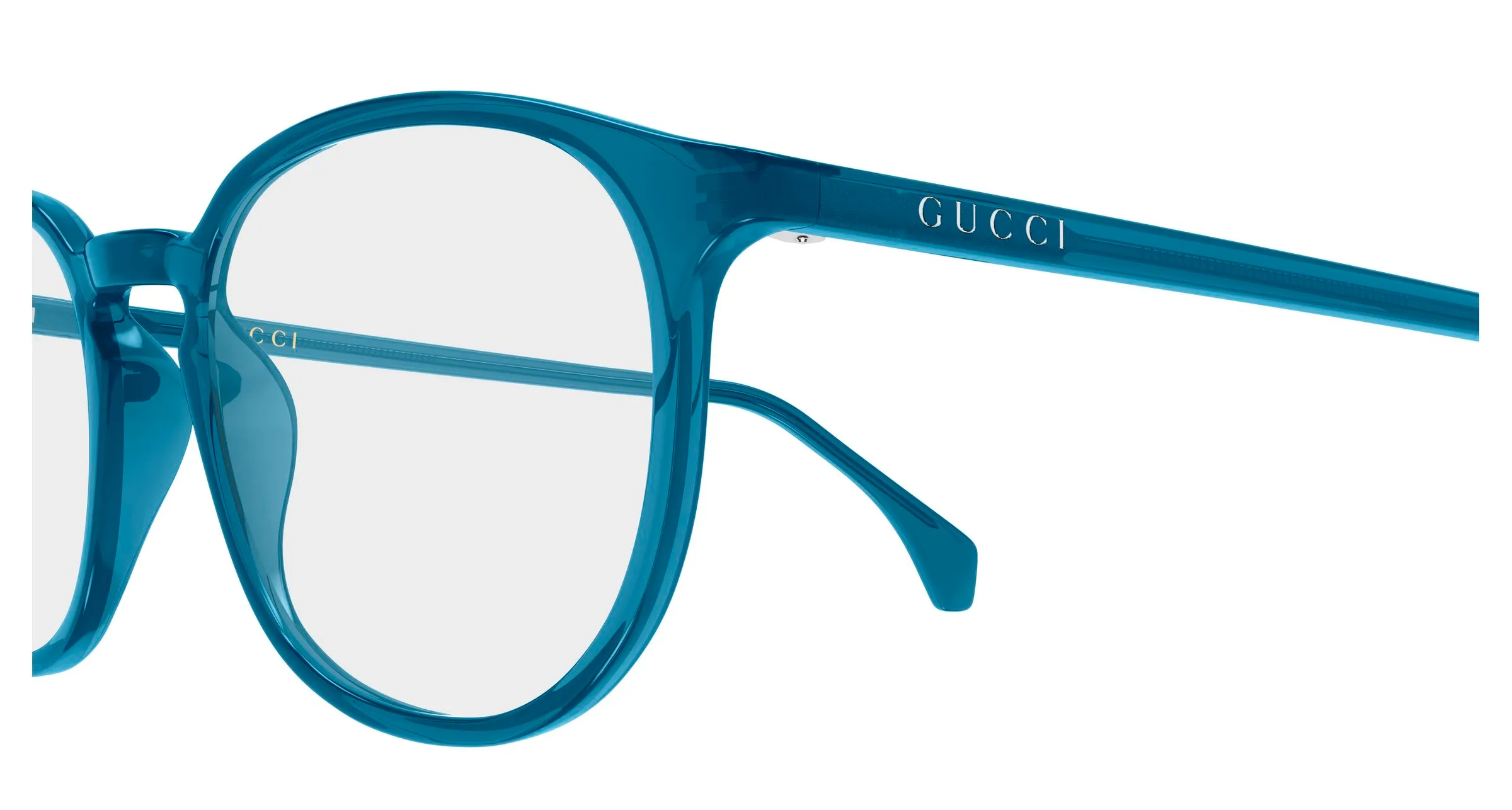Gucci GG0551O 024 Montature da vista Acetato Blu Trasparente Rotonda - immagine 3