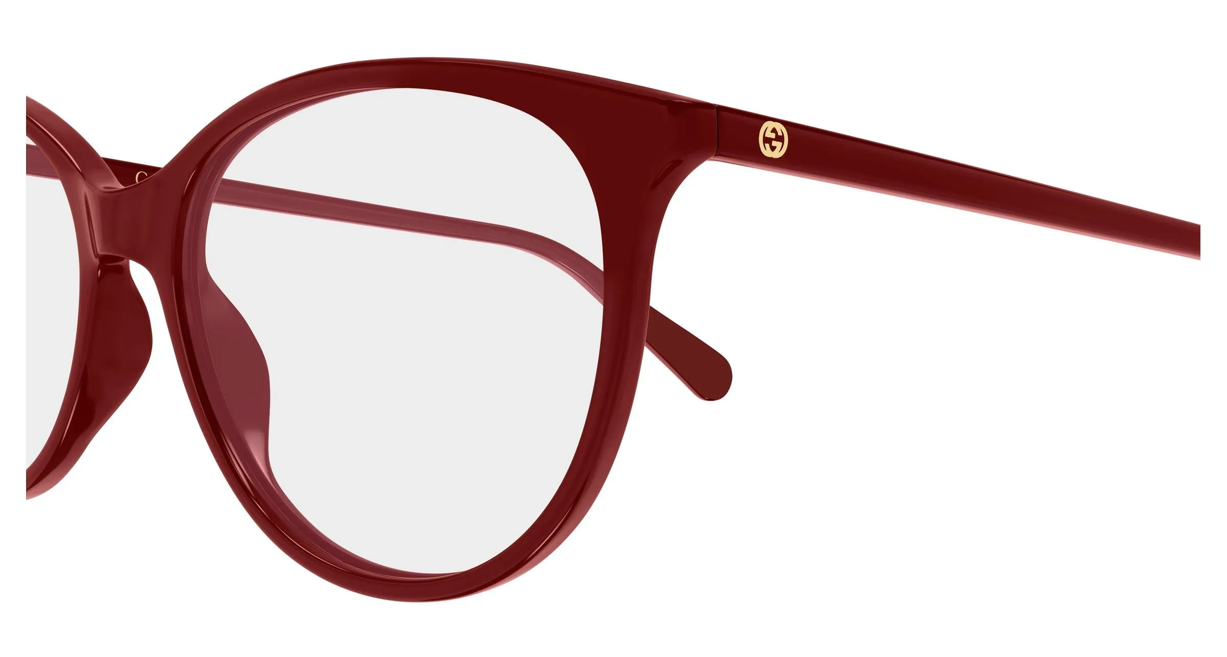 Gucci GG0550O 026 Montature da vista Acetato Bordeaux Trasparente Cat Eye - immagine 3
