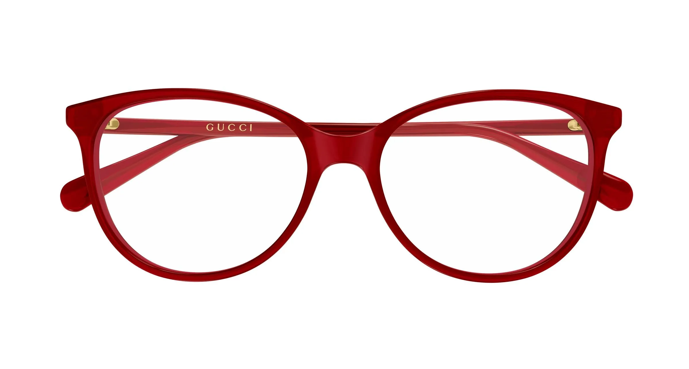 Gucci GG0550O 025 Montature da vista Acetato Rosso Trasparente Cat Eye - immagine 2