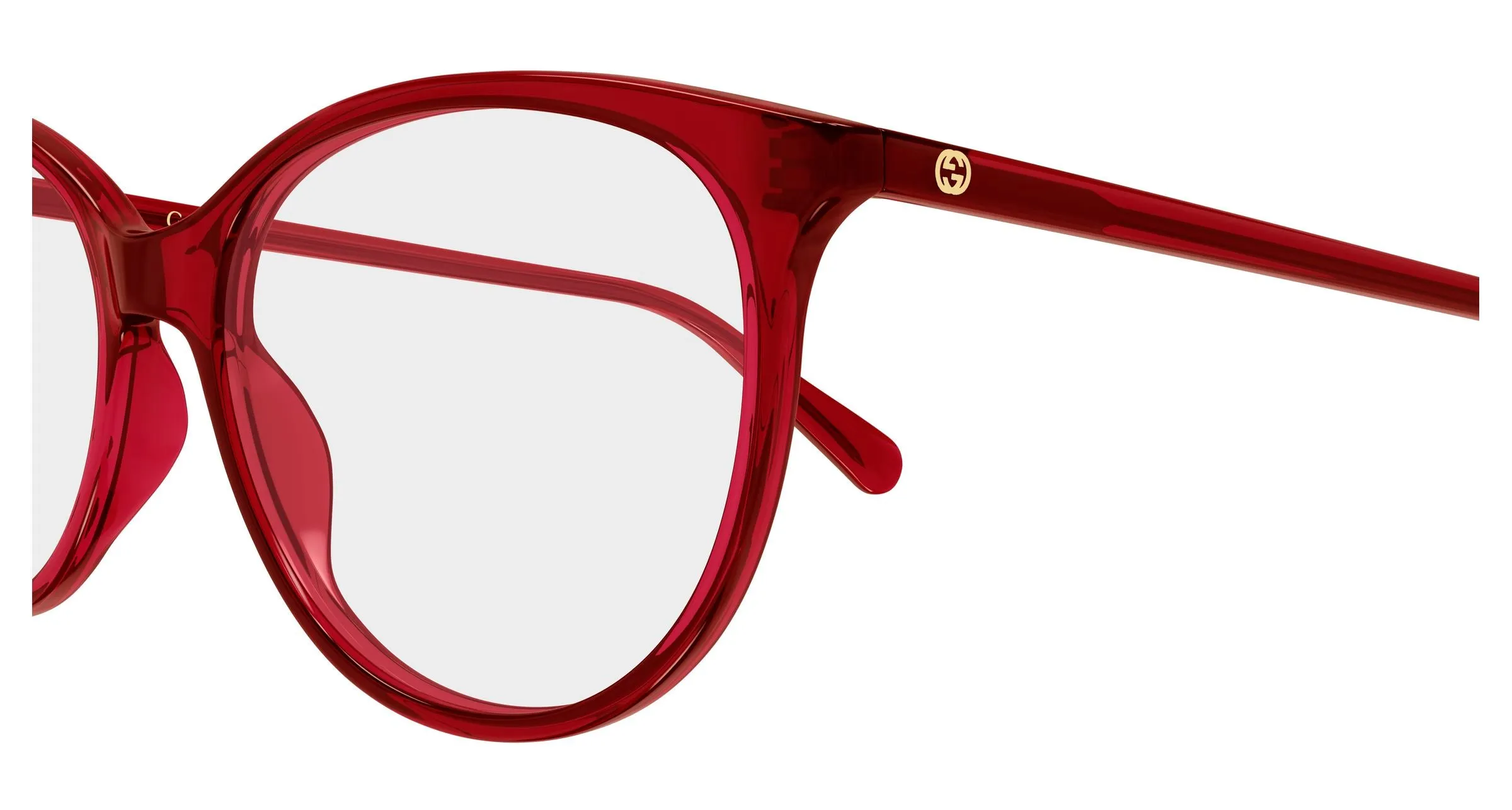 Gucci GG0550O 025 Montature da vista Acetato Rosso Trasparente Cat Eye - immagine 3