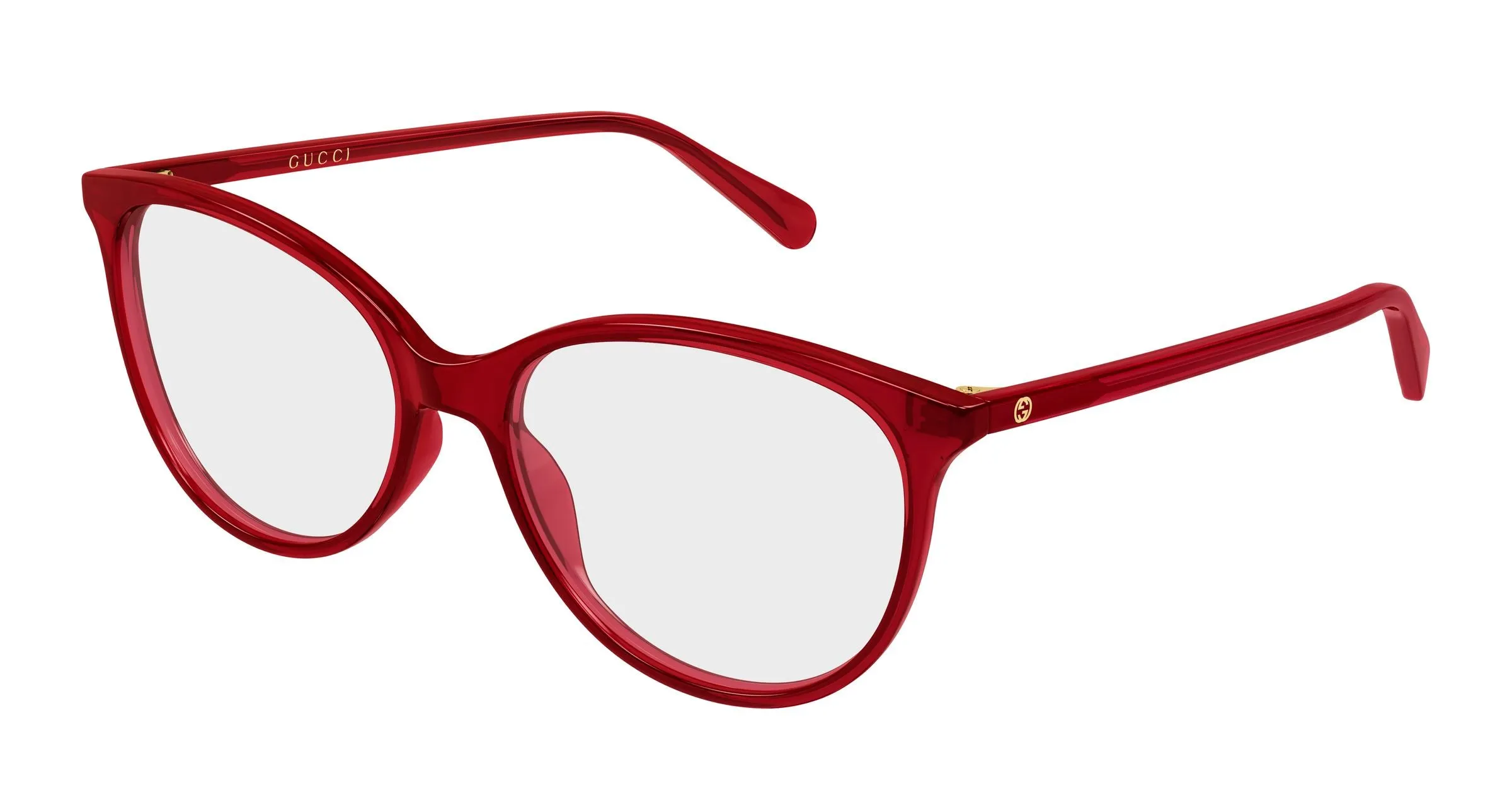 Gucci GG0550O 023 Montature da vista Acetato Rosso Trasparente Cat Eye - immagine 1