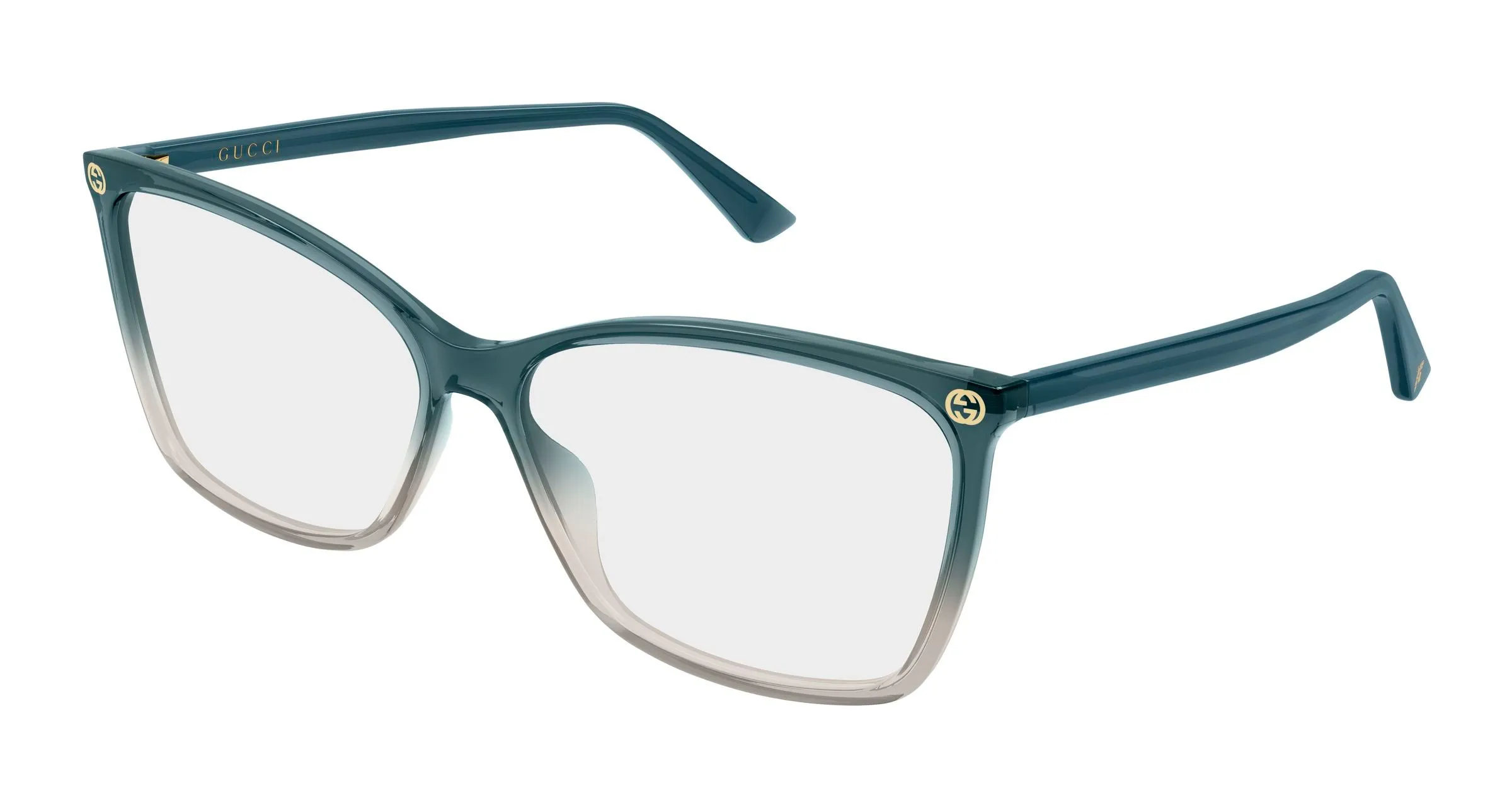 Gucci GG0025O 026 Montature da vista Acetato Grigio Trasparente Cat Eye - immagine 1