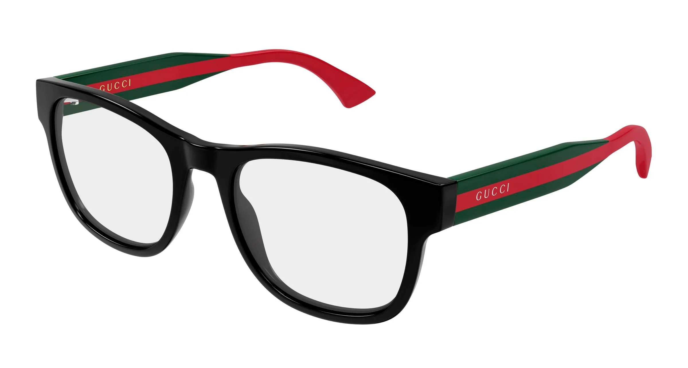 Gucci GG0004ONN 007 Montature da vista Acetato Nero Trasparente Squadrata - immagine 1