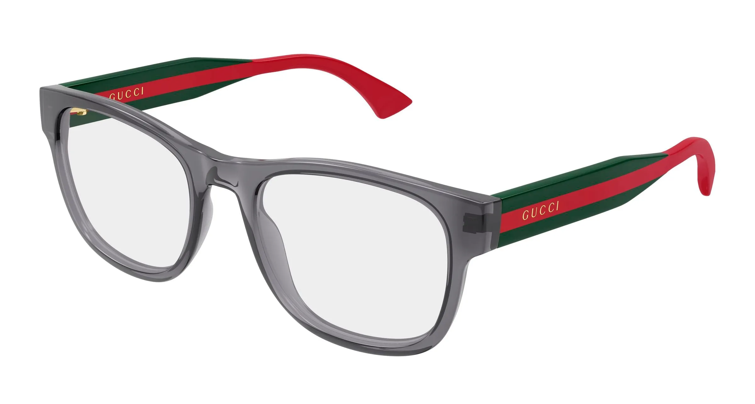 Gucci GG0004ONN 006 Montature da vista Acetato Grigio Trasparente Squadrata - immagine 1