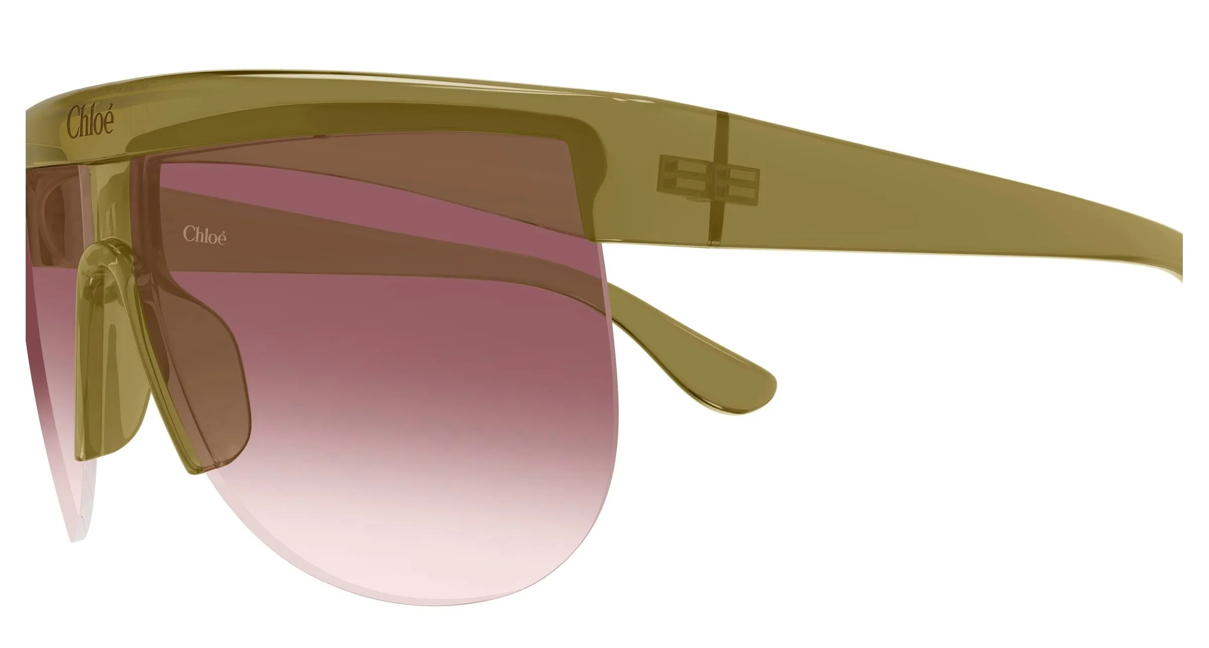 Chloé CH0416S 005 Occhiali da sole Iniettato Verde Rosso Pilot Sfumato - immagine 3