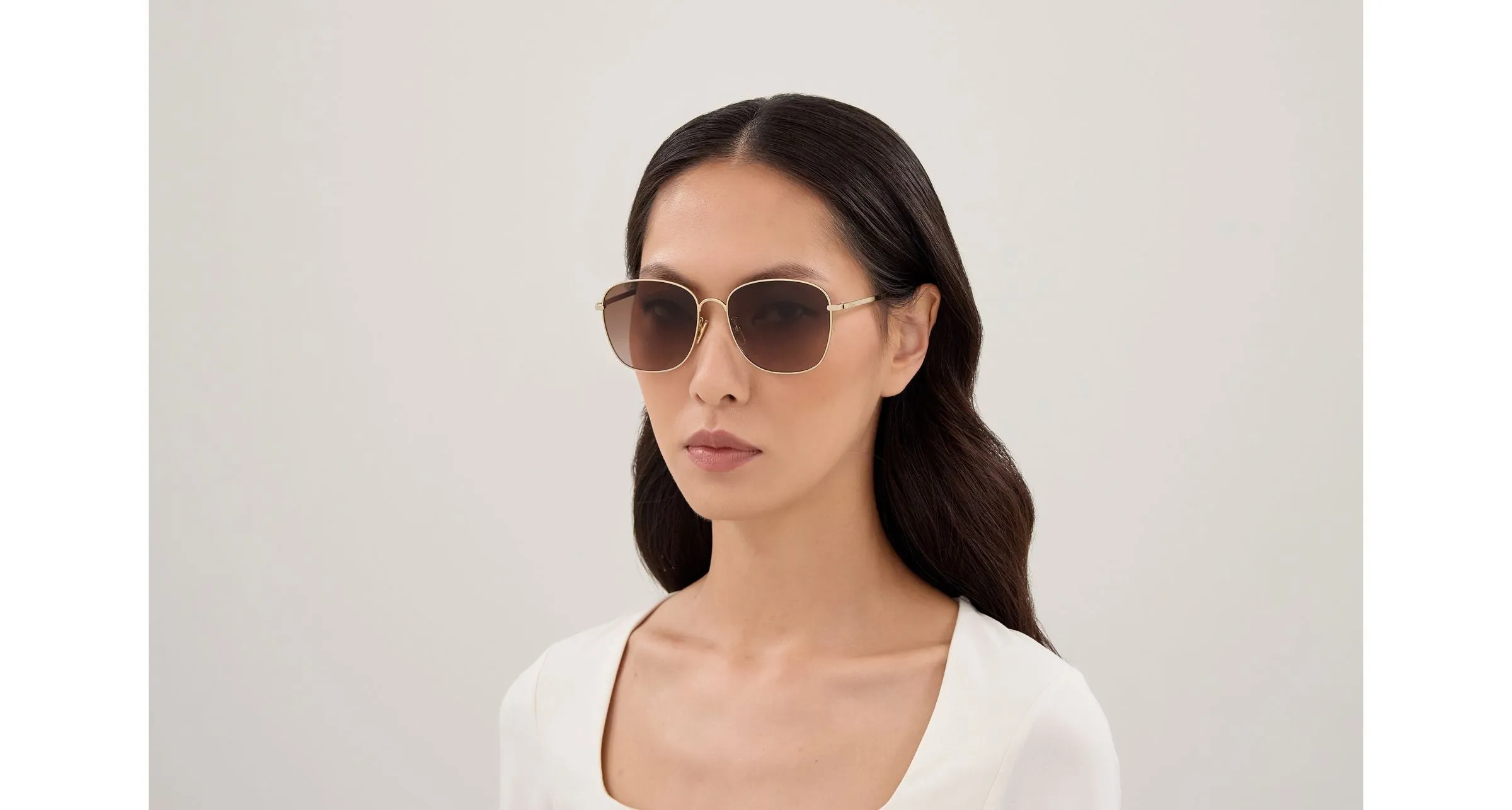Chloé CH0407SK 002 Occhiali da sole Metallo Oro Marrone Rotonda Sfumato - immagine 4