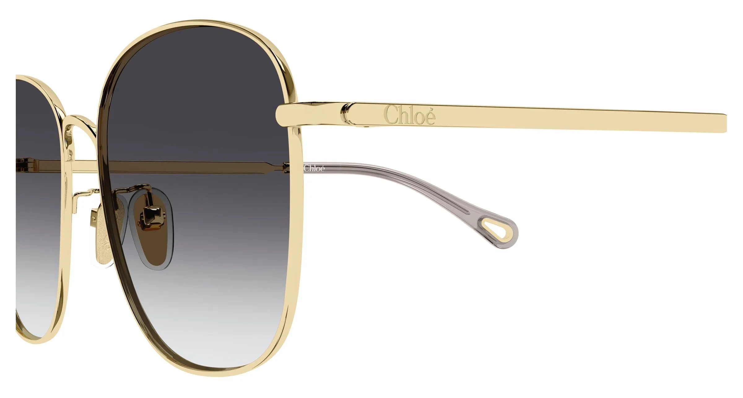 Chloé CH0407SK 001 Occhiali da sole Metallo Oro Grigio Rotonda Sfumato - immagine 3