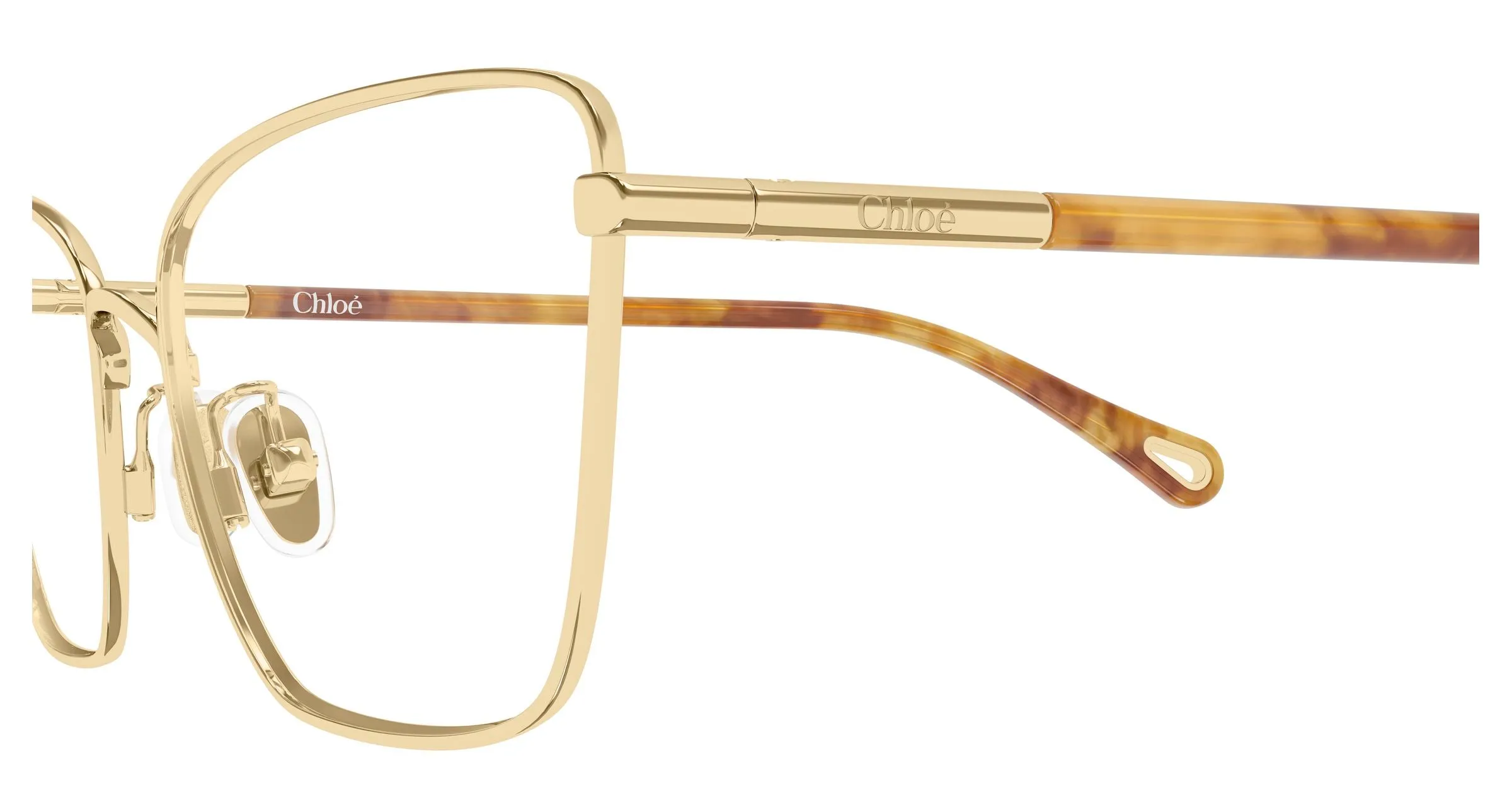 Chloé CH0403O 004 Montature da vista Metallo Oro Trasparente Cat Eye - immagine 3