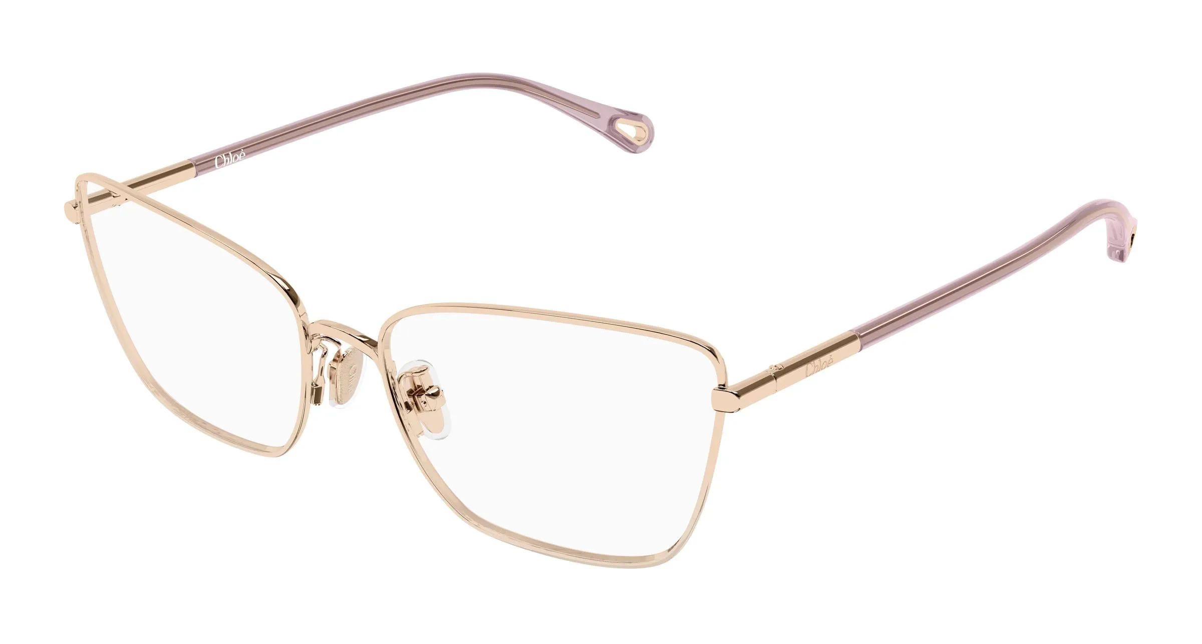 Chloé CH0403O 003 Montature da vista Metallo Oro Trasparente Cat Eye - immagine 1
