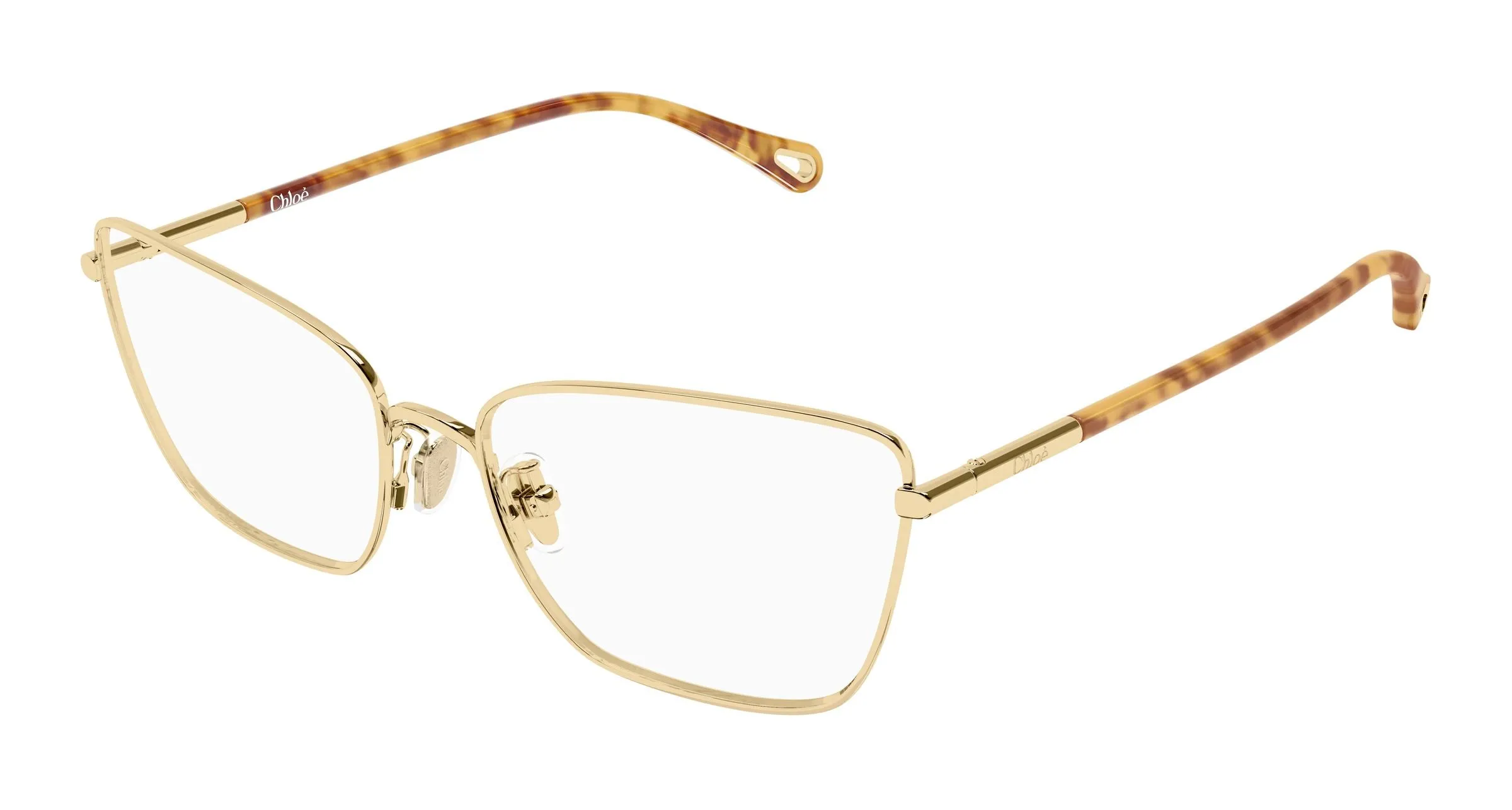 Chloé CH0403O 002 Montature da vista Metallo Oro Trasparente Cat Eye - immagine 1