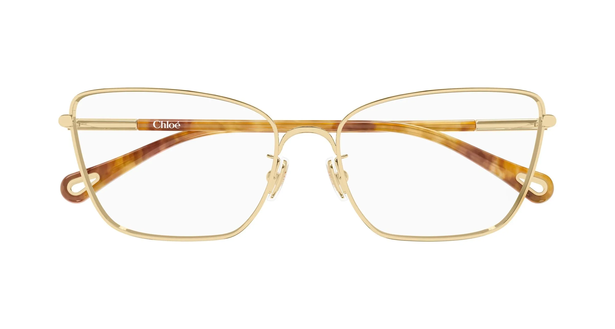Chloé CH0403O 002 Montature da vista Metallo Oro Trasparente Cat Eye - immagine 2