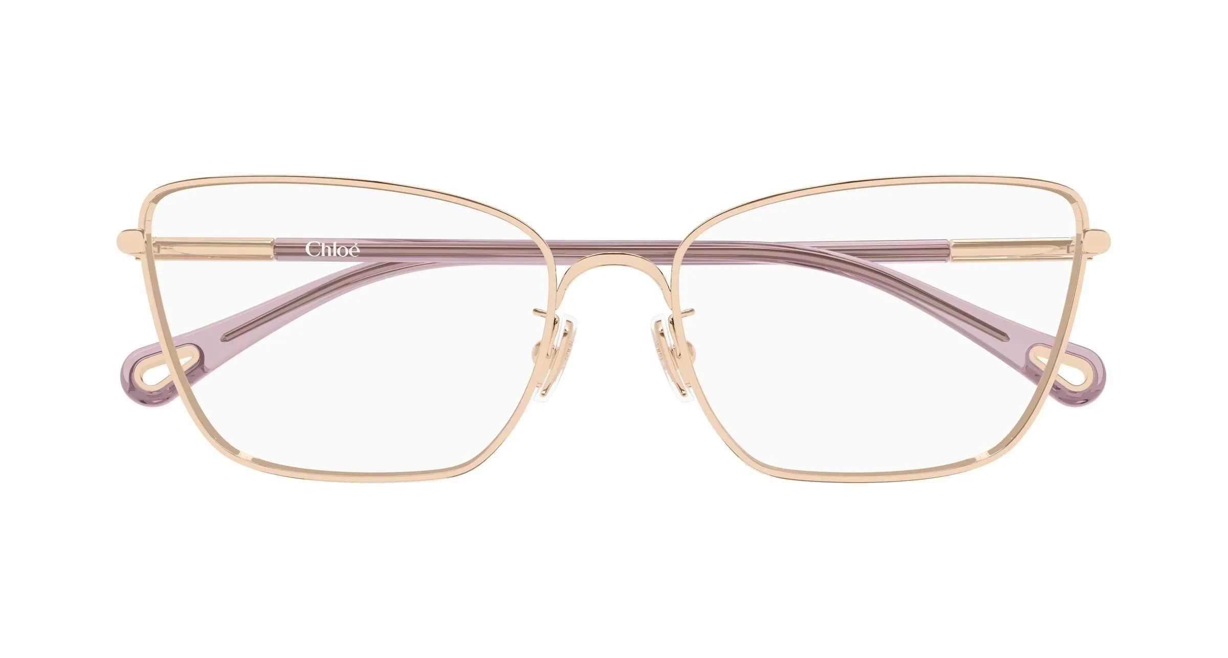 Chloé CH0403O 001 Montature da vista Metallo Oro Trasparente Cat Eye - immagine 2