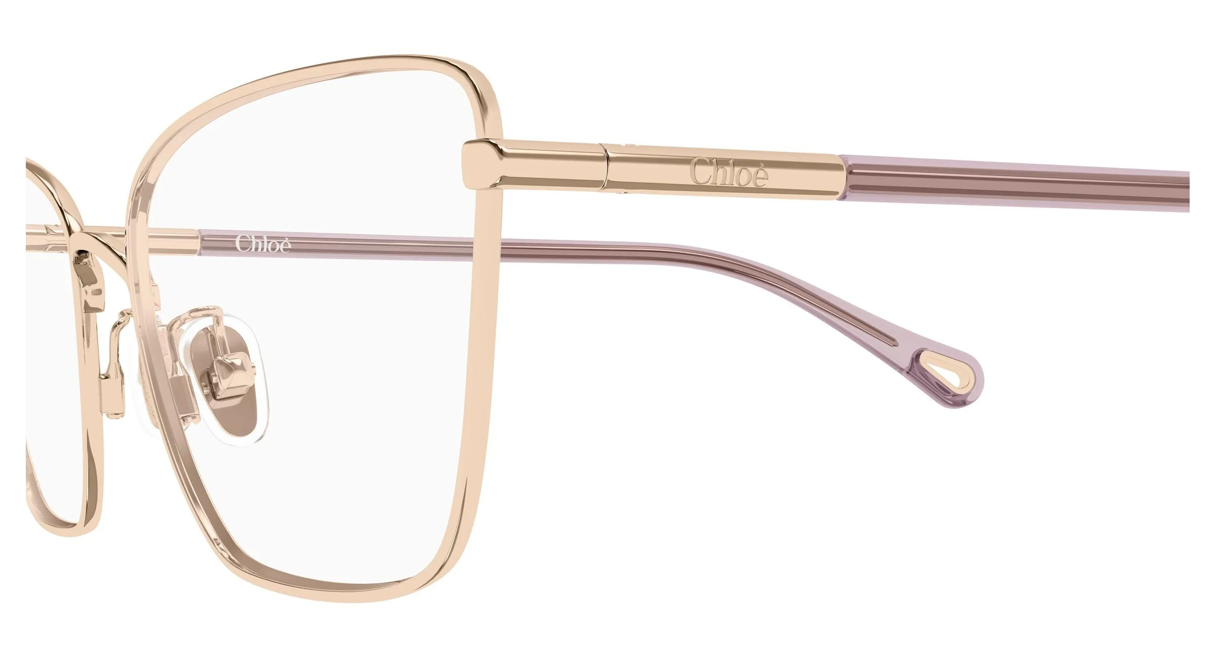 Chloé CH0403O 001 Montature da vista Metallo Oro Trasparente Cat Eye - immagine 3
