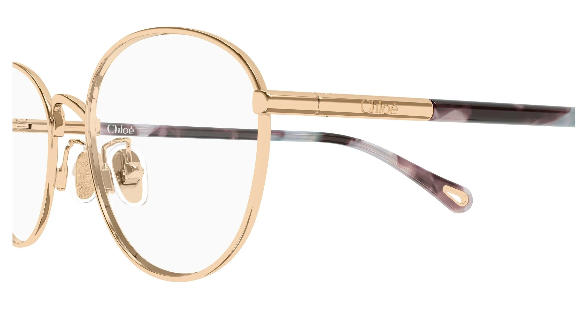 Chloé CH0402OA 001 Montature da vista Metallo Oro Trasparente Rotonda - immagine 3