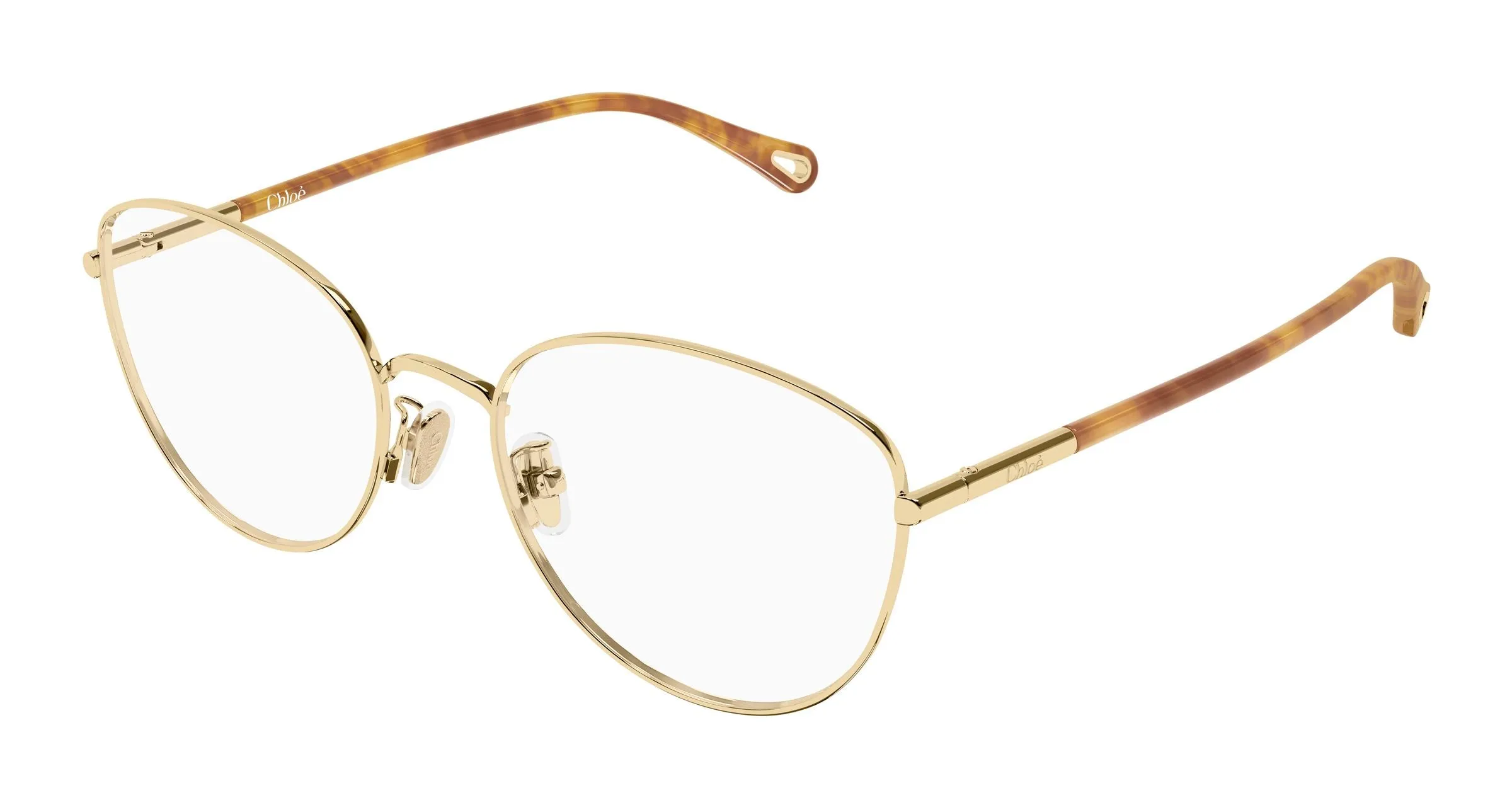 Chloé CH0401OA 002 Montature da vista Metallo Oro Trasparente Cat Eye - immagine 1