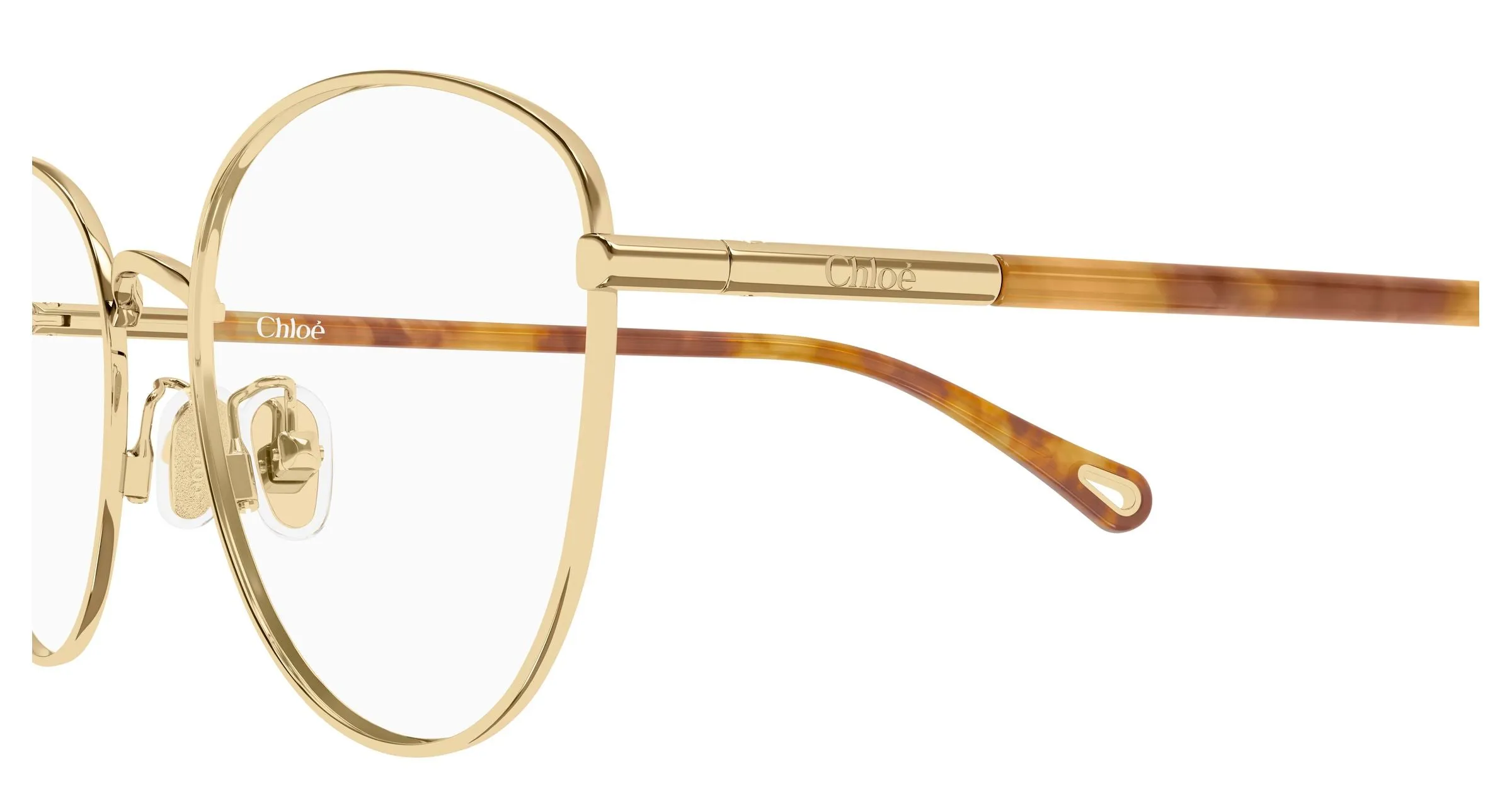 Chloé CH0401OA 002 Montature da vista Metallo Oro Trasparente Cat Eye - immagine 3