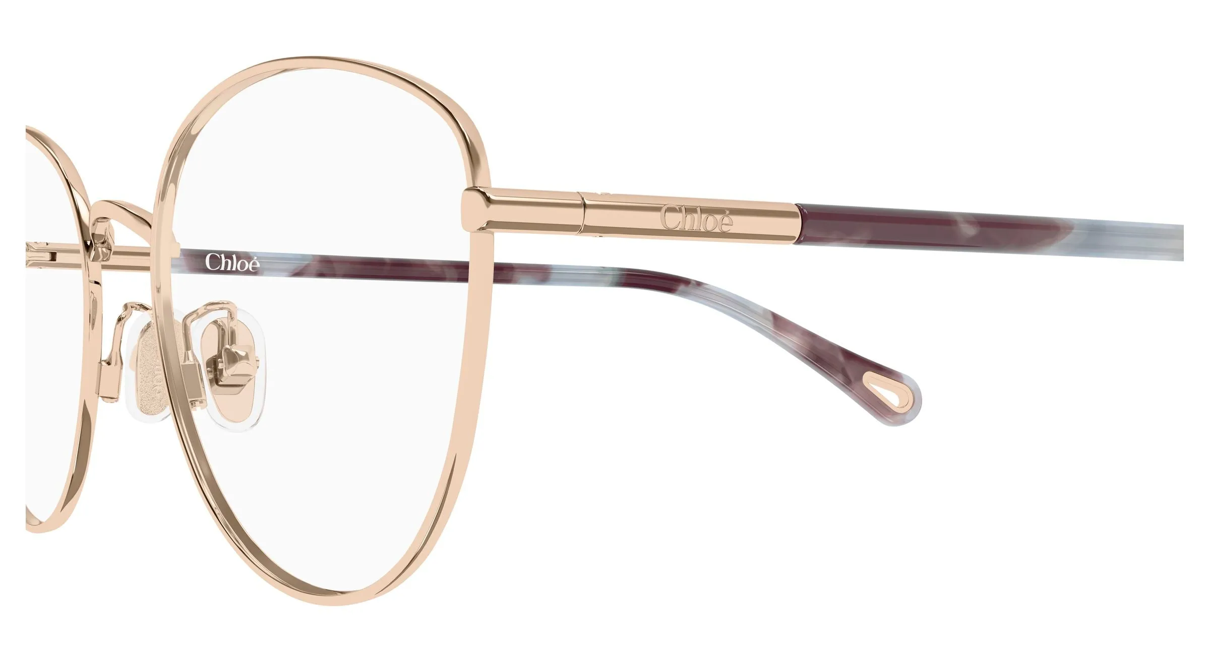 Chloé CH0401OA 001 Montature da vista Metallo Oro Trasparente Cat Eye - immagine 3
