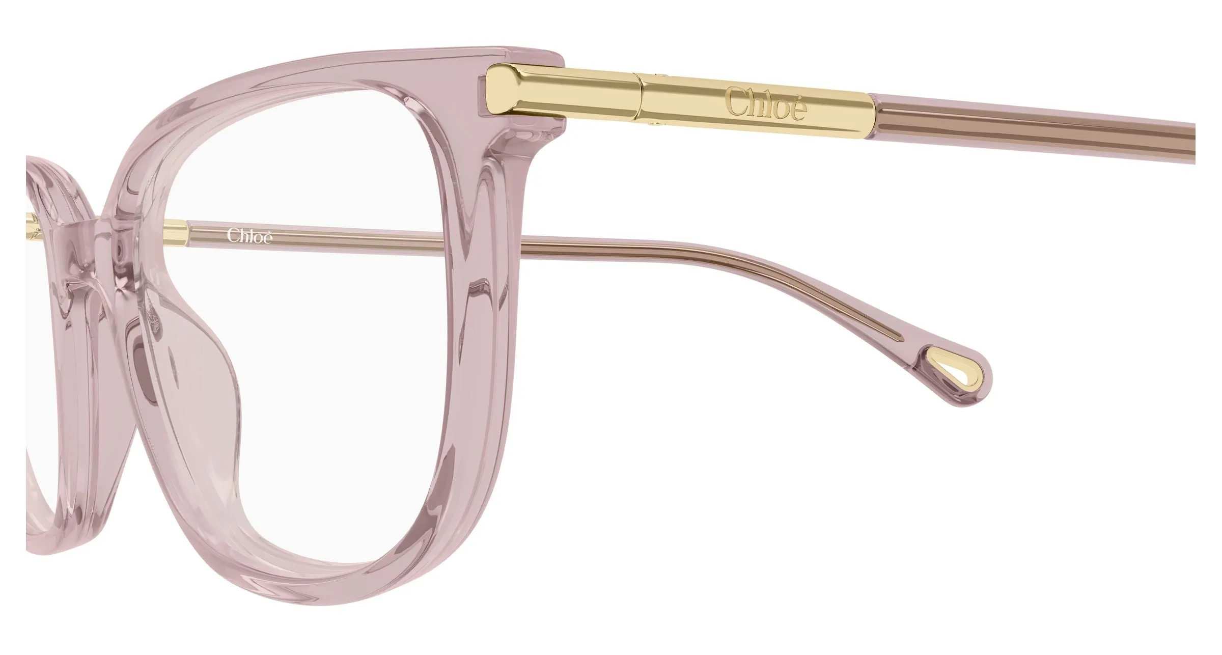 Chloé CH0400O 005 Montature da vista Acetato Rosa Trasparente Cat Eye - immagine 3