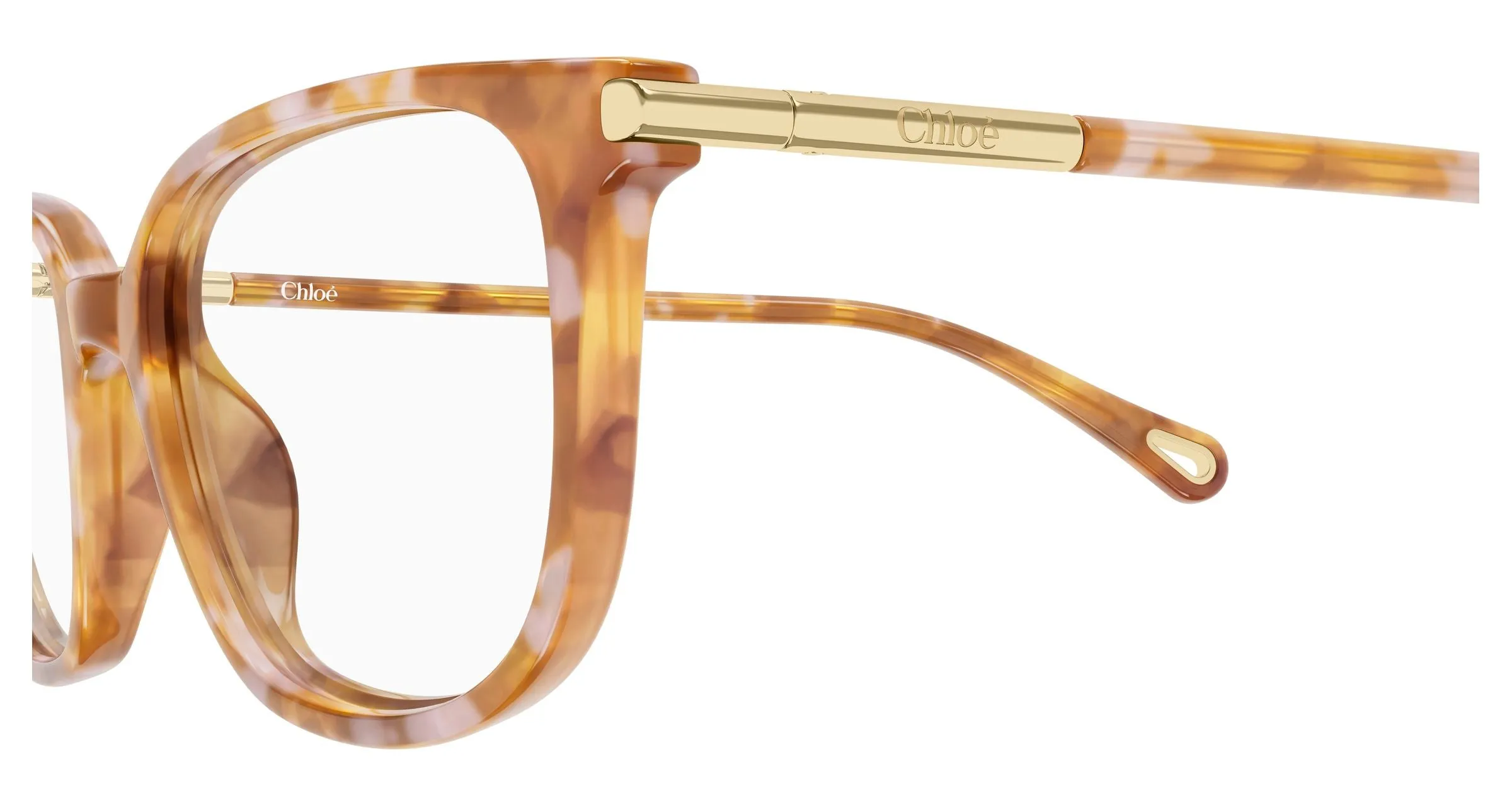 Chloé CH0400O 004 Montature da vista Acetato Havana Trasparente Cat Eye - immagine 3