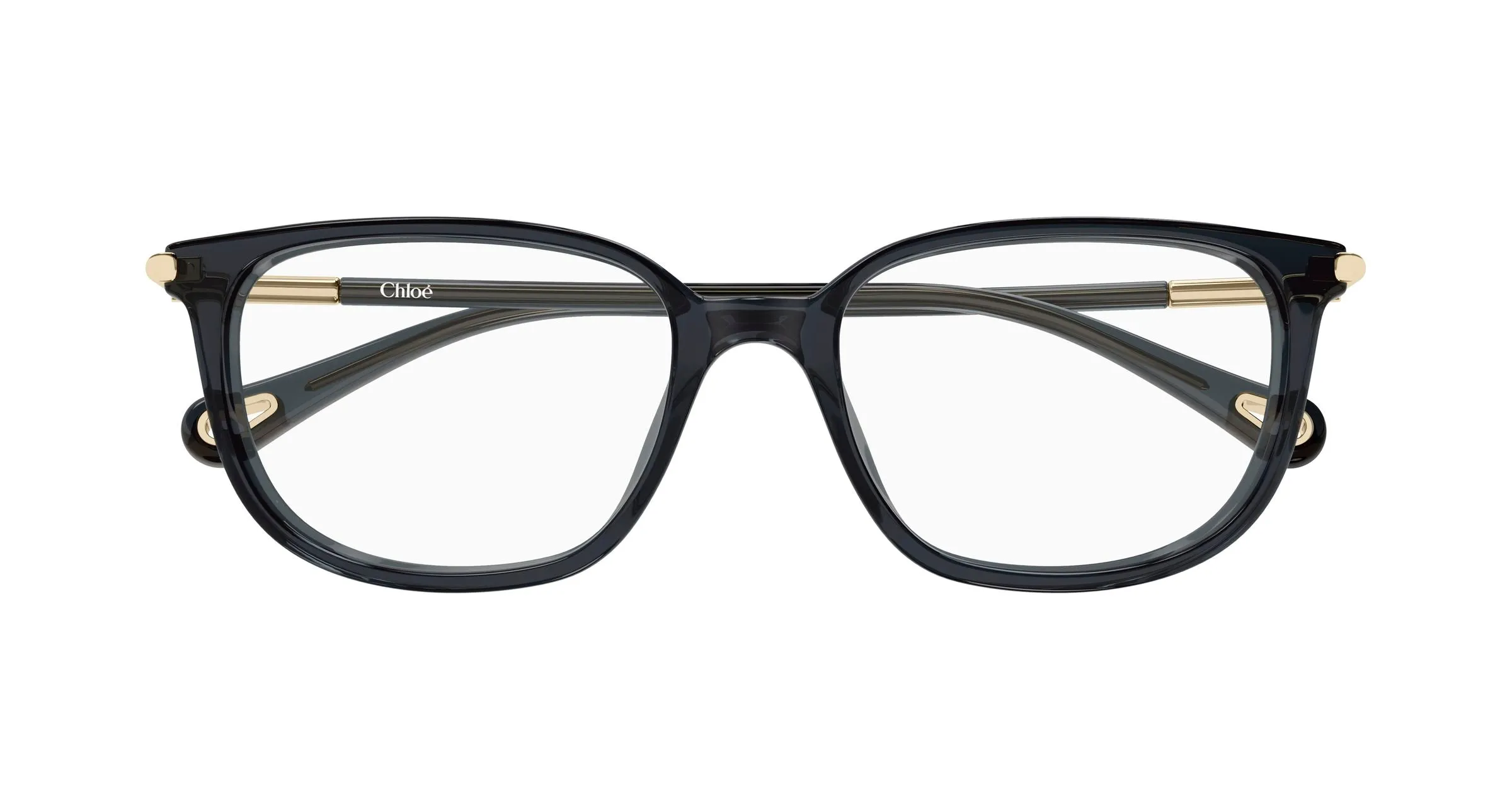 Chloé CH0400O 001 Montature da vista Acetato Grigio Trasparente Cat Eye - immagine 2