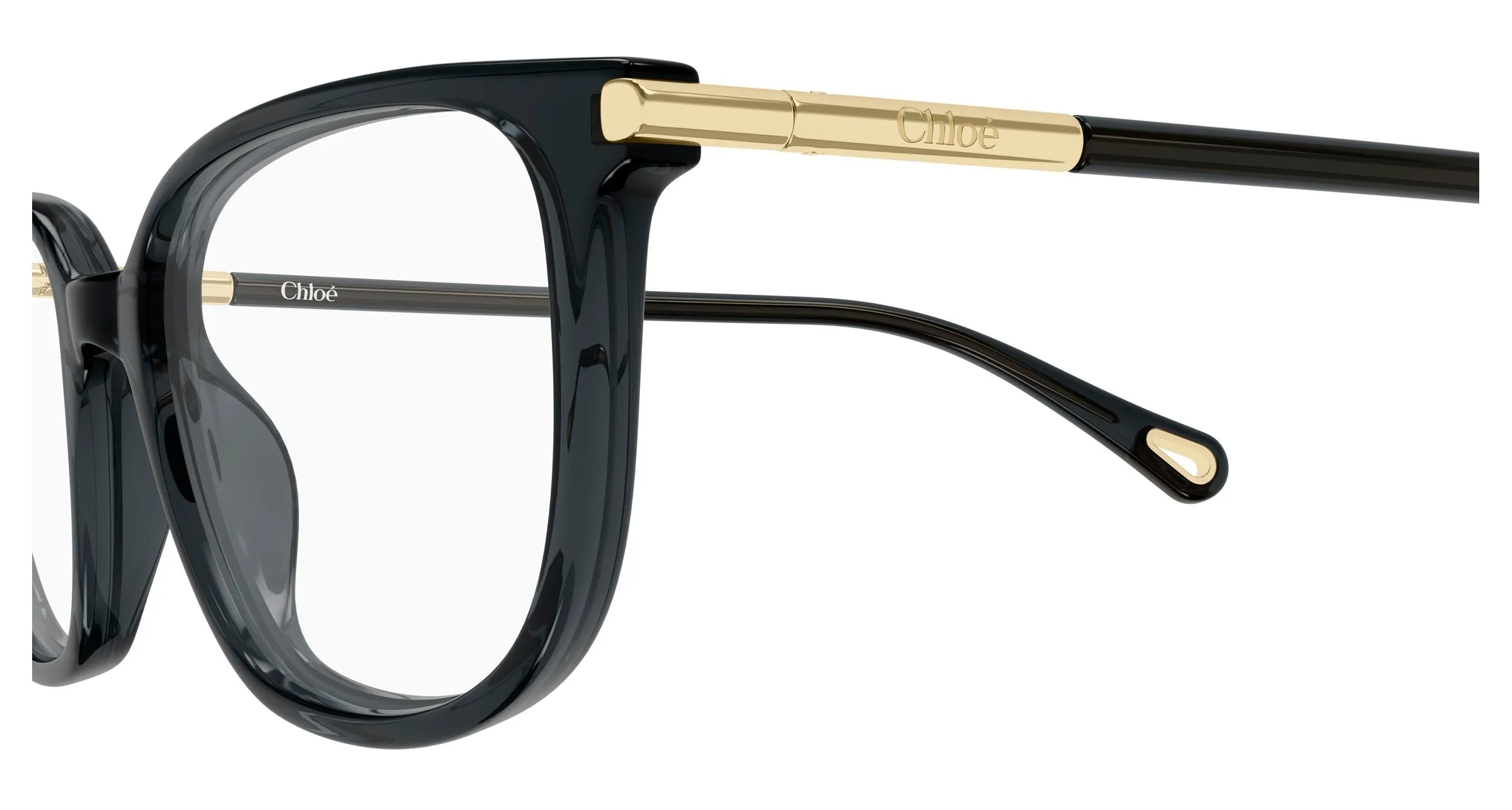Chloé CH0400O 001 Montature da vista Acetato Grigio Trasparente Cat Eye - immagine 3