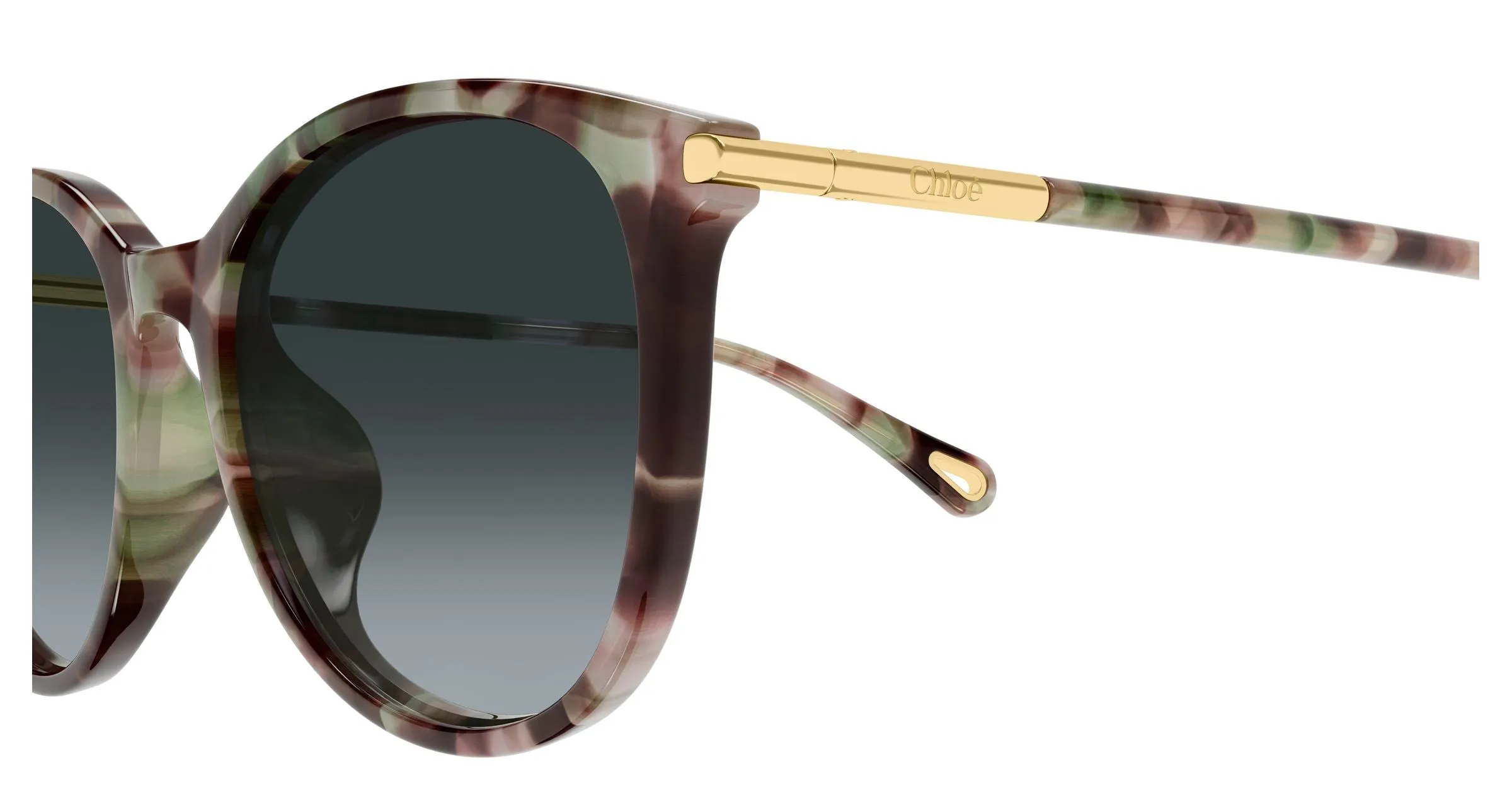 Chloé CH0397SK 004 Occhiali da sole Acetato Havana Fumo Rotonda Sfumato - immagine 3