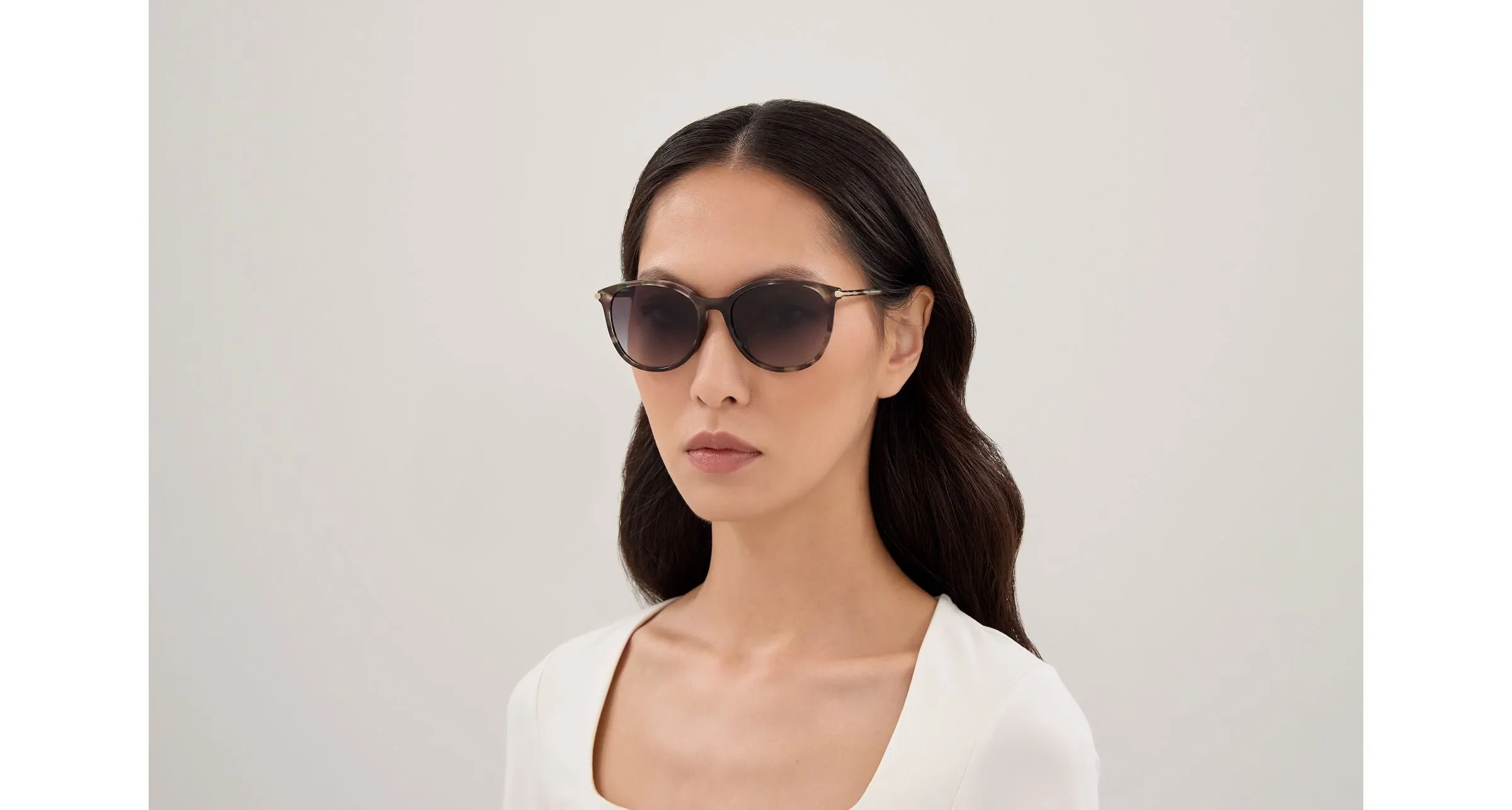 Chloé CH0397SK 004 Occhiali da sole Acetato Havana Fumo Rotonda Sfumato - immagine 4