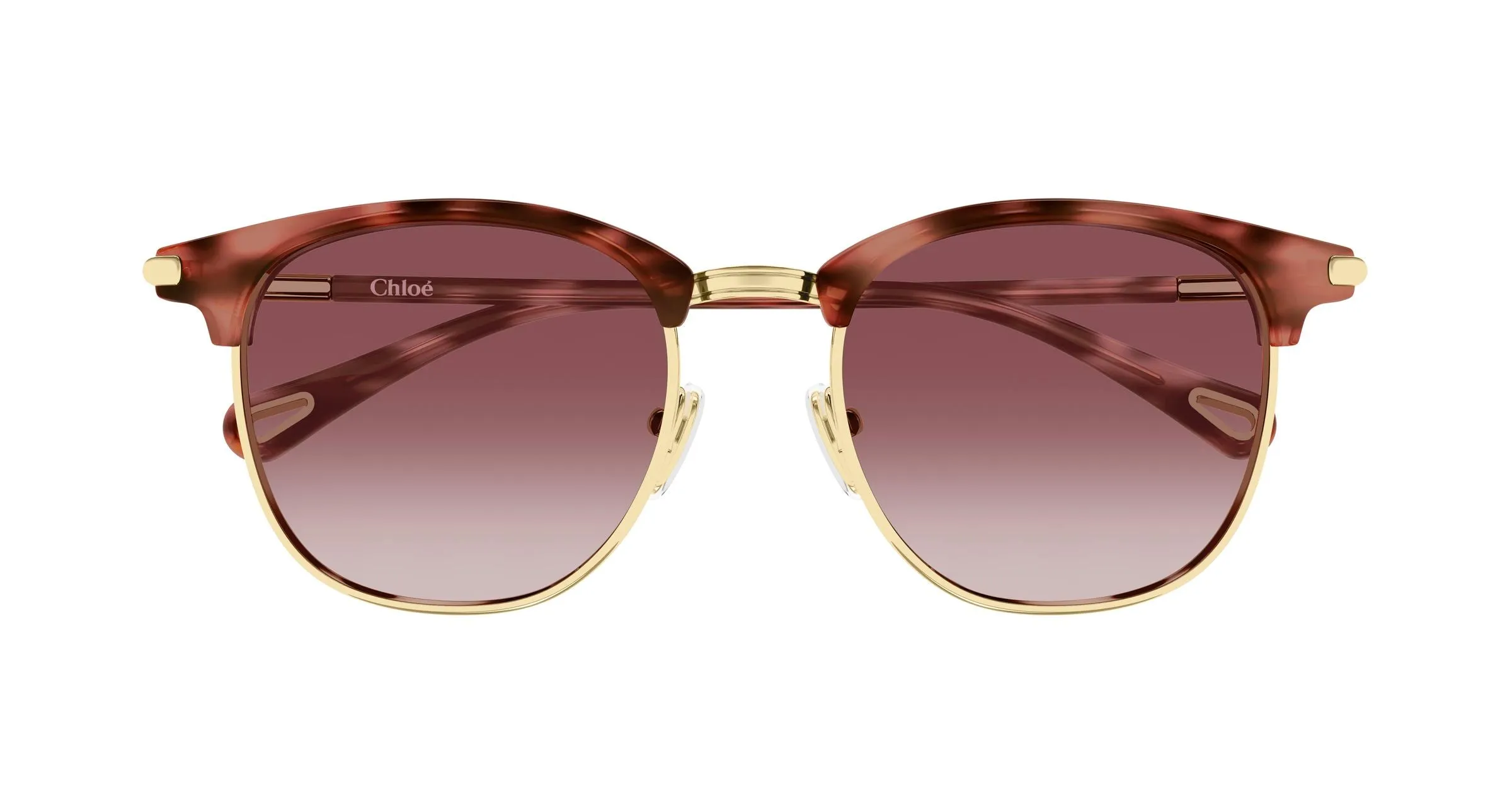 Chloé CH0384S 004 Occhiali da sole Metallo Oro Rosso Rotonda Sfumato - immagine 2