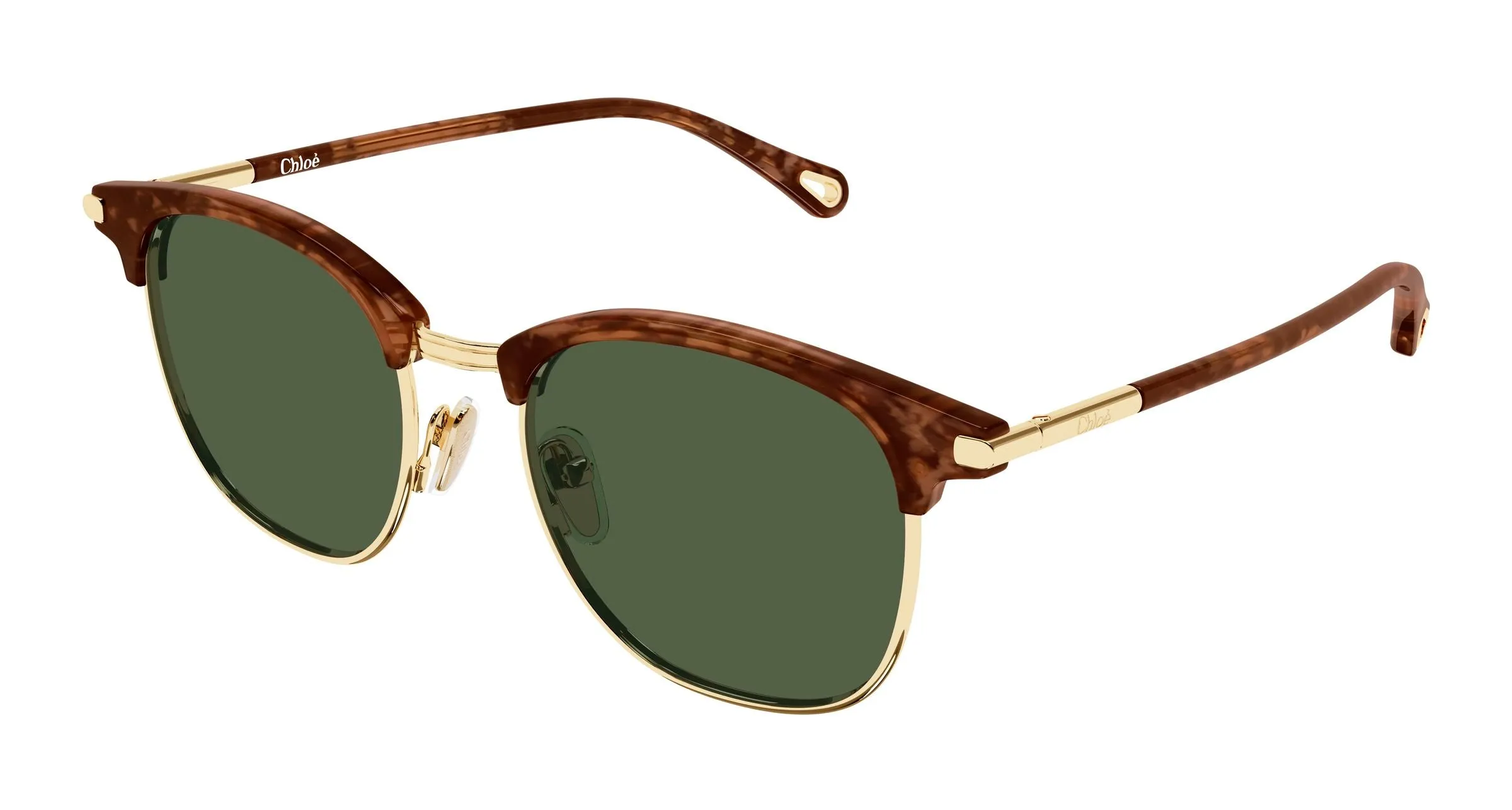 Chloé CH0384S 003 Occhiali da sole Metallo Oro Verde Rotonda - immagine 1