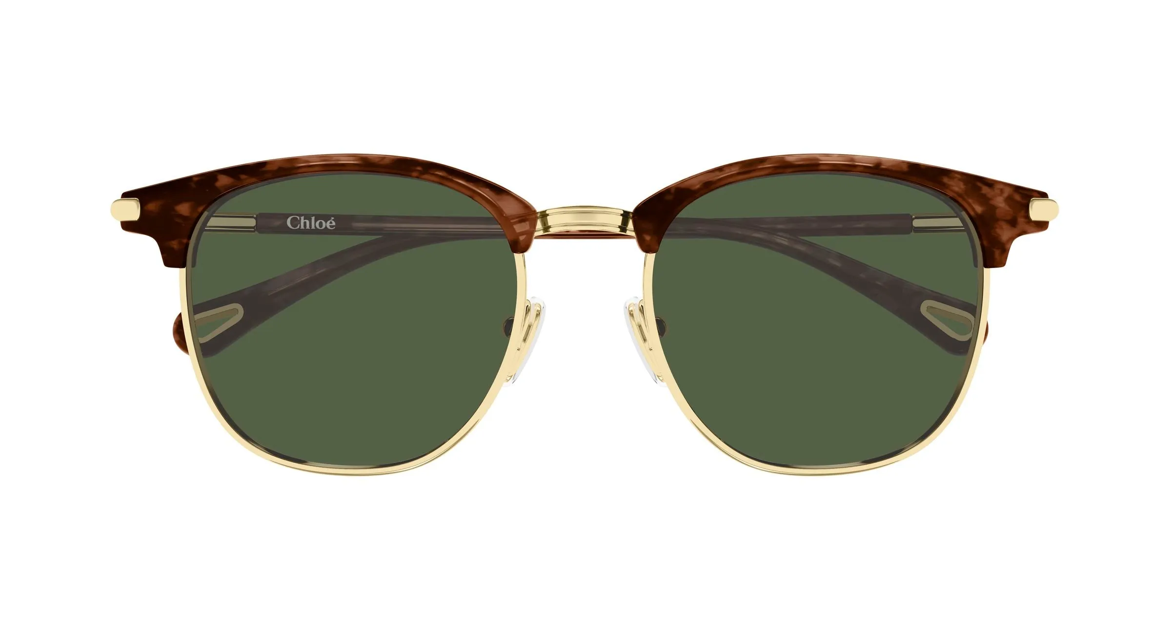 Chloé CH0384S 003 Occhiali da sole Metallo Oro Verde Rotonda - immagine 2