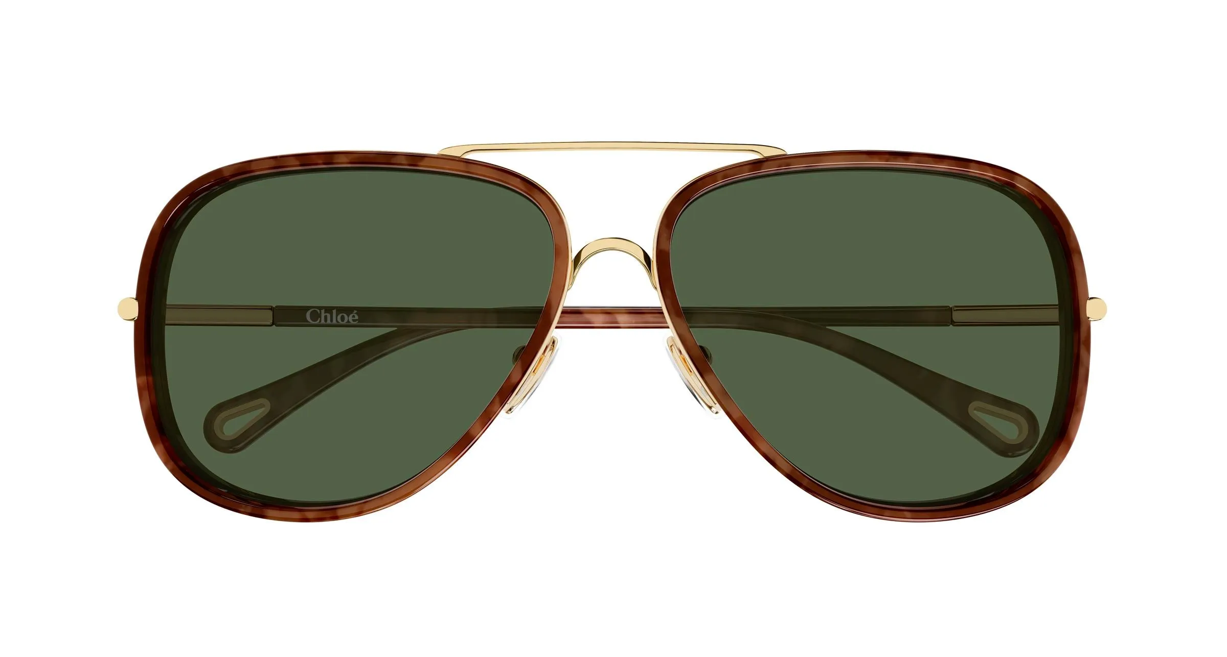 Chloé CH0382S 003 Occhiali da sole Metallo Oro Verde Pilot - immagine 2