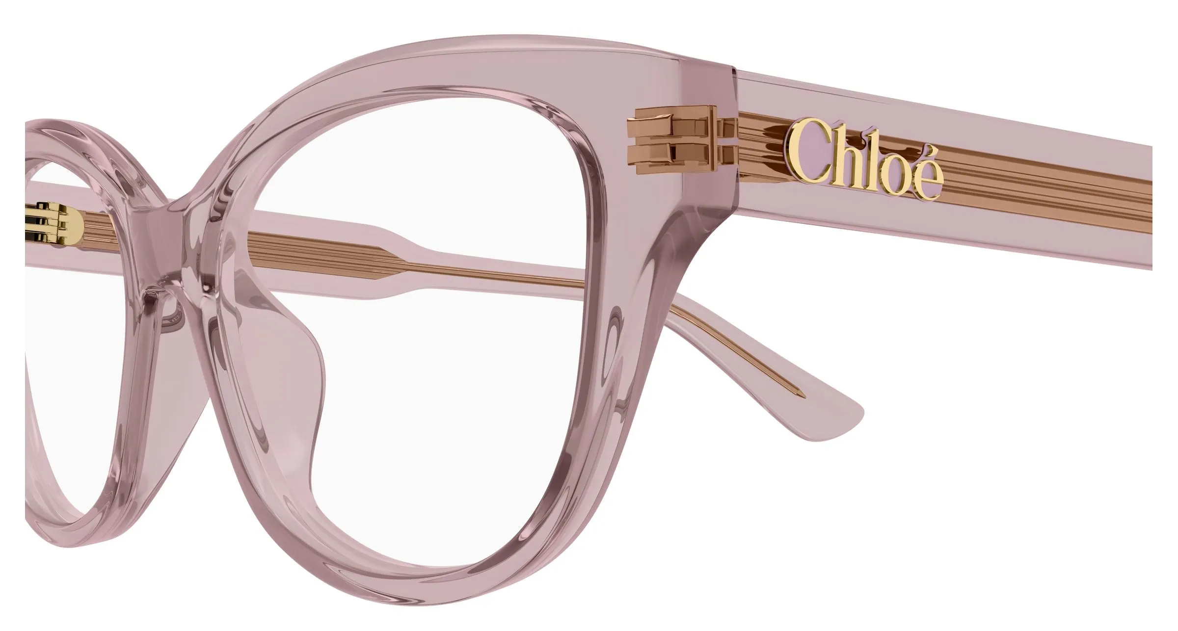 Chloé CH0381OL 009 Montature da vista Acetato Rosa Trasparente Cat Eye - immagine 3