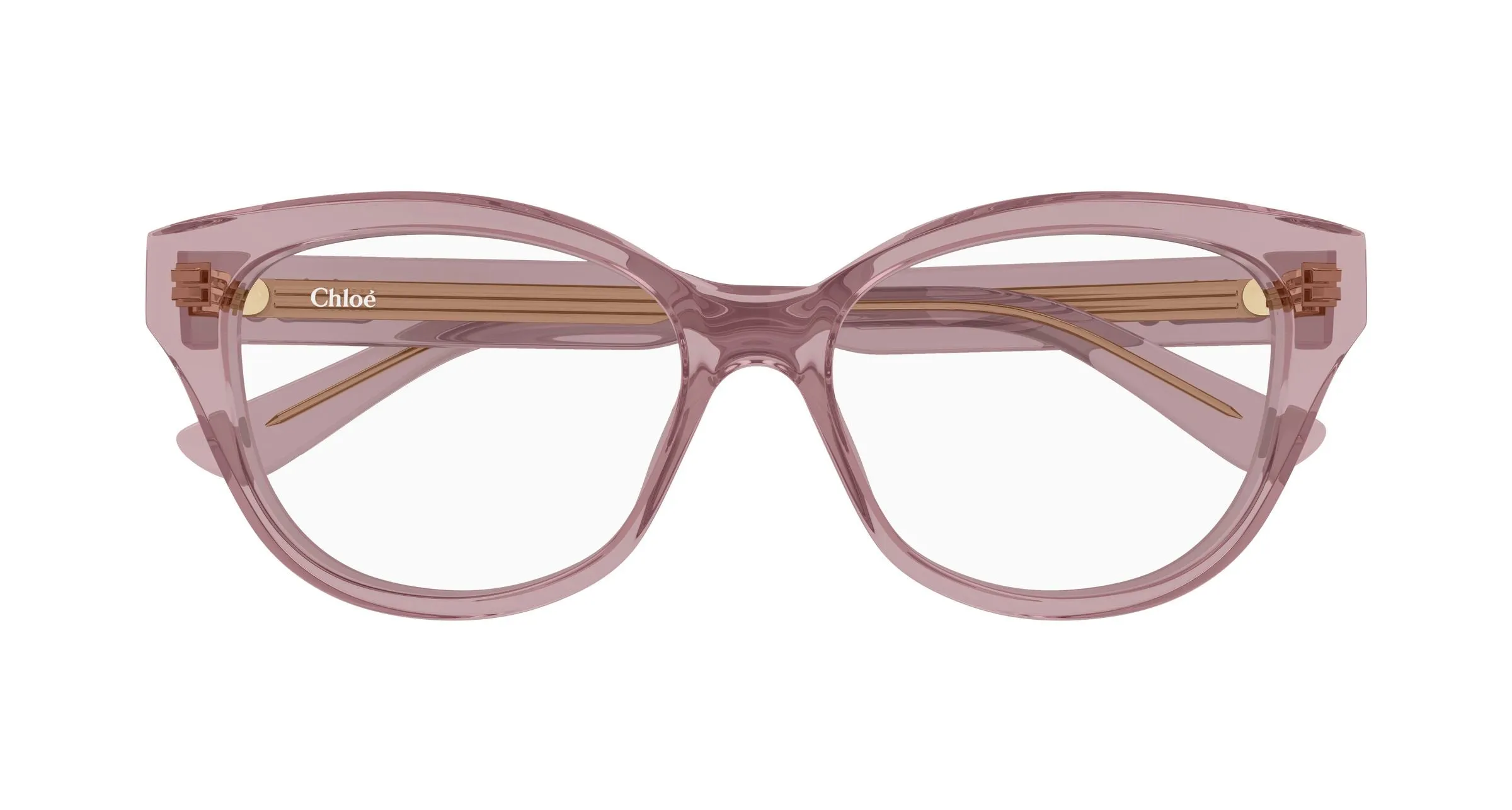 Chloé CH0381OL 004 Montature da vista Acetato Rosa Trasparente Cat Eye - immagine 2