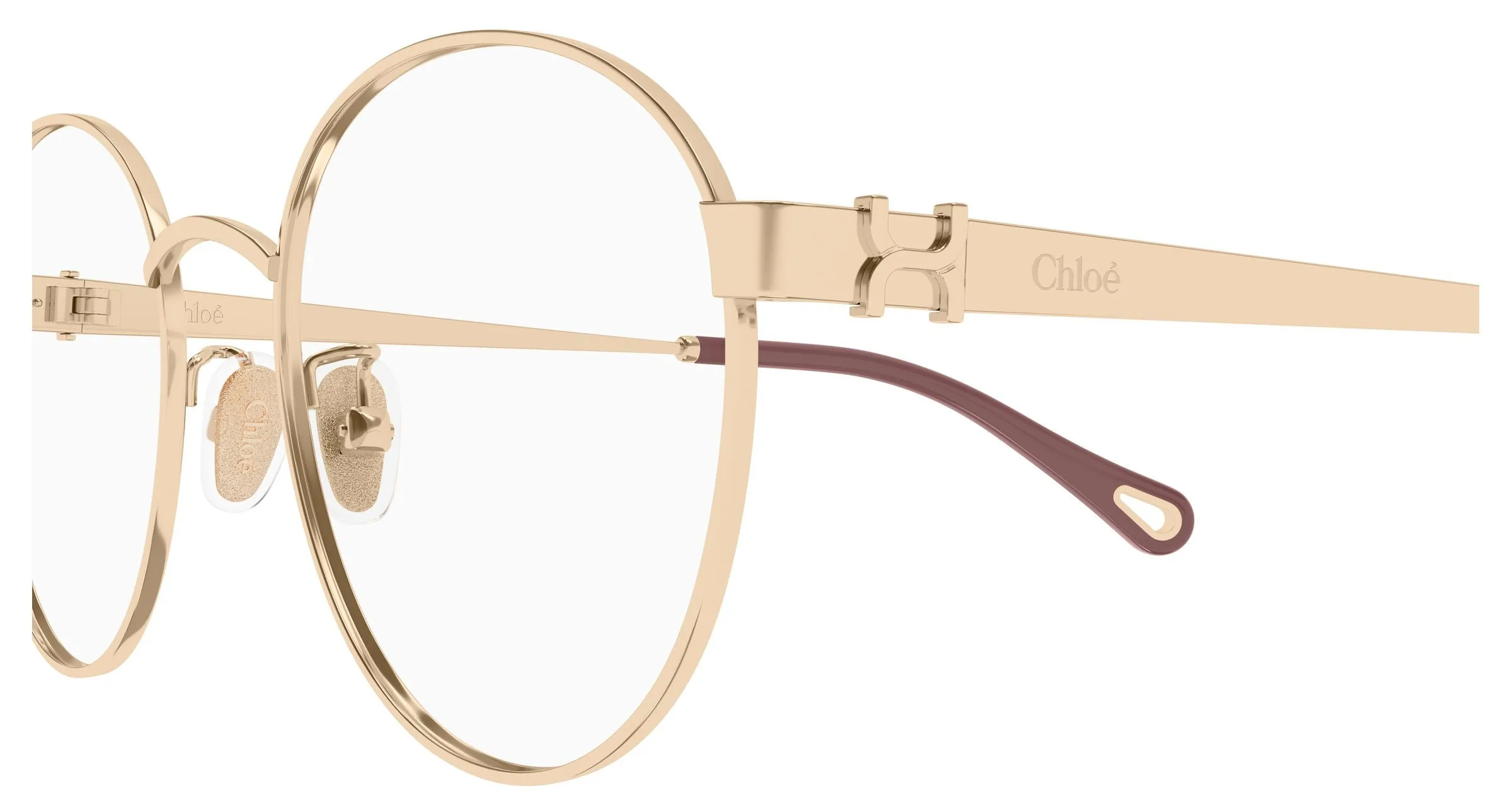 Chloé CH0377OA 003 Montature da vista Metallo Oro Trasparente Rotonda - immagine 3