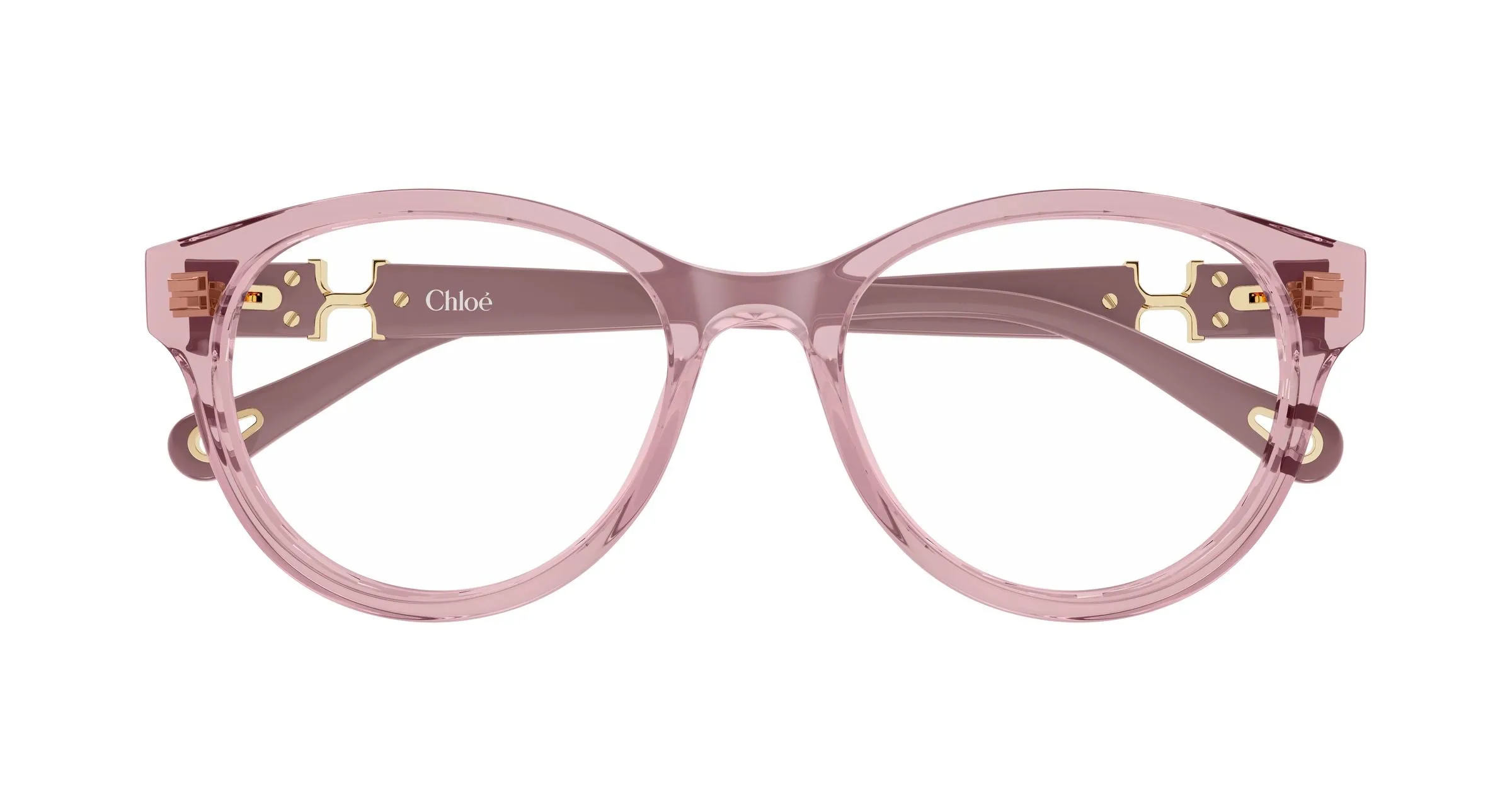 Chloé CH0376OA 003 Montature da vista Acetato Rosa Trasparente Rotonda - immagine 2