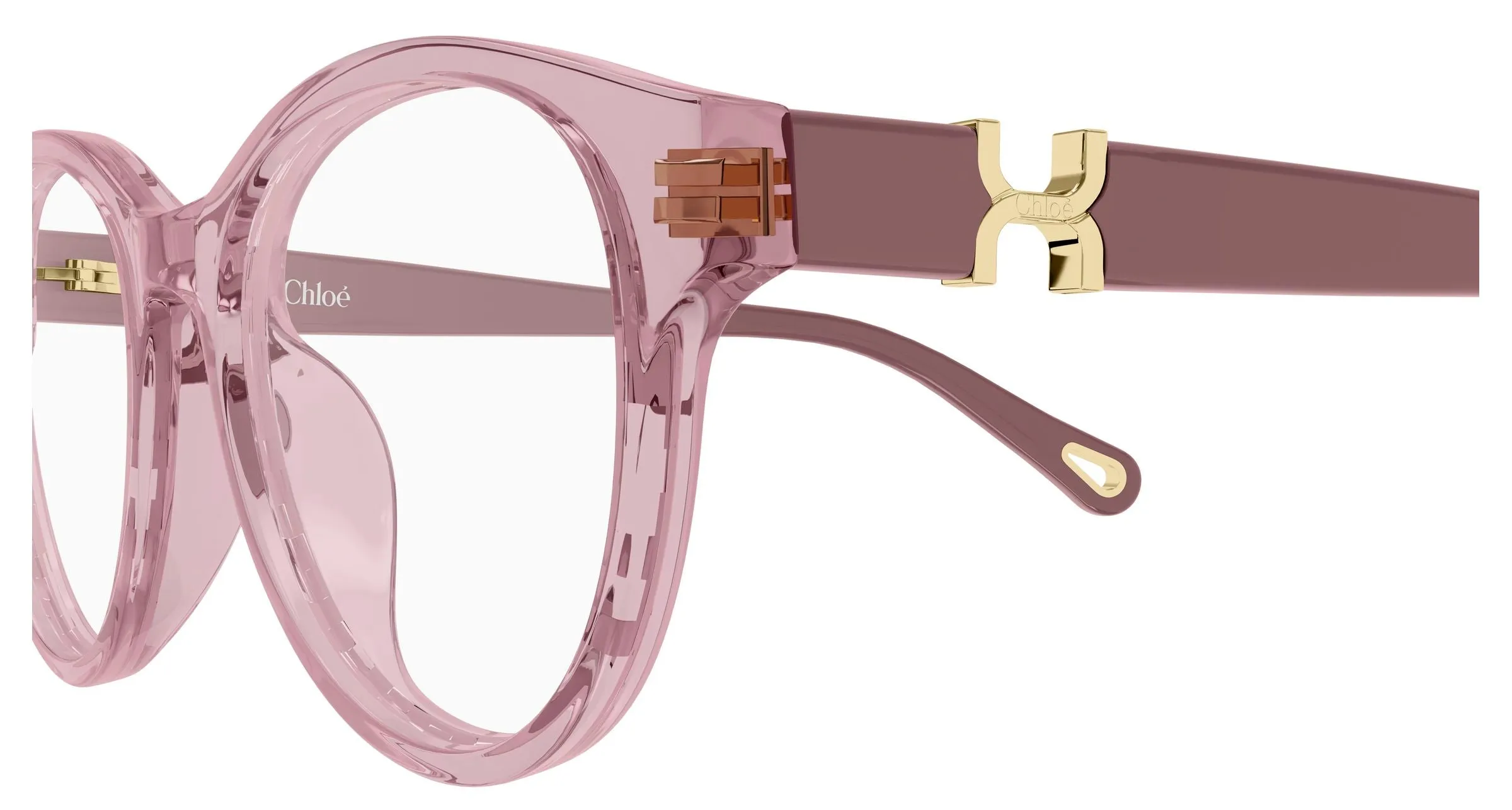 Chloé CH0376OA 003 Montature da vista Acetato Rosa Trasparente Rotonda - immagine 3