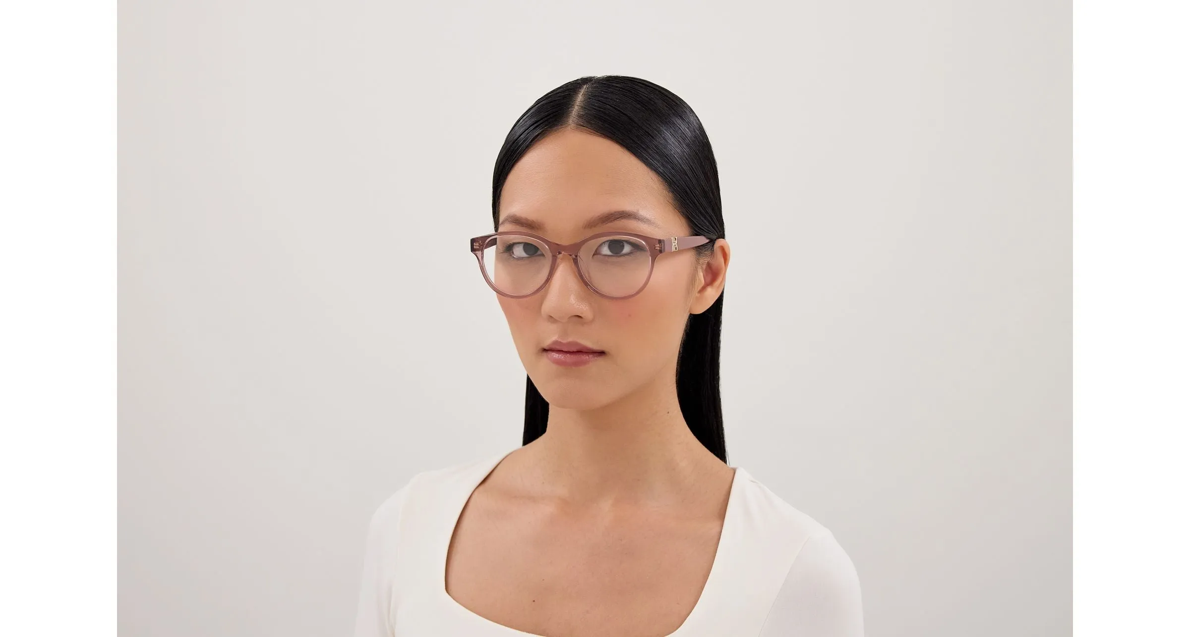 Chloé CH0376OA 003 Montature da vista Acetato Rosa Trasparente Rotonda - immagine 4