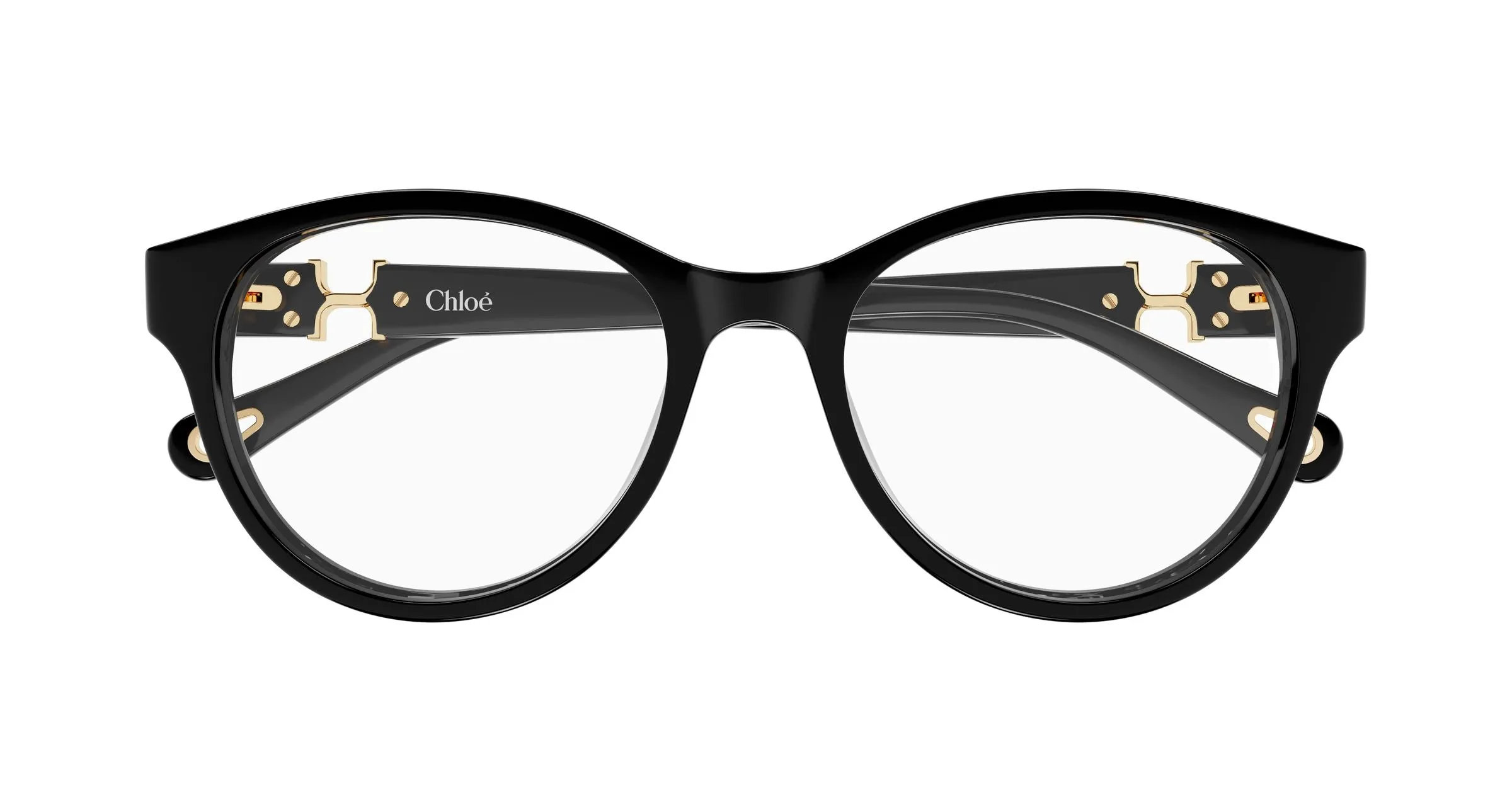Chloé CH0376OA 001 Montature da vista Acetato Nero Trasparente Rotonda - immagine 2