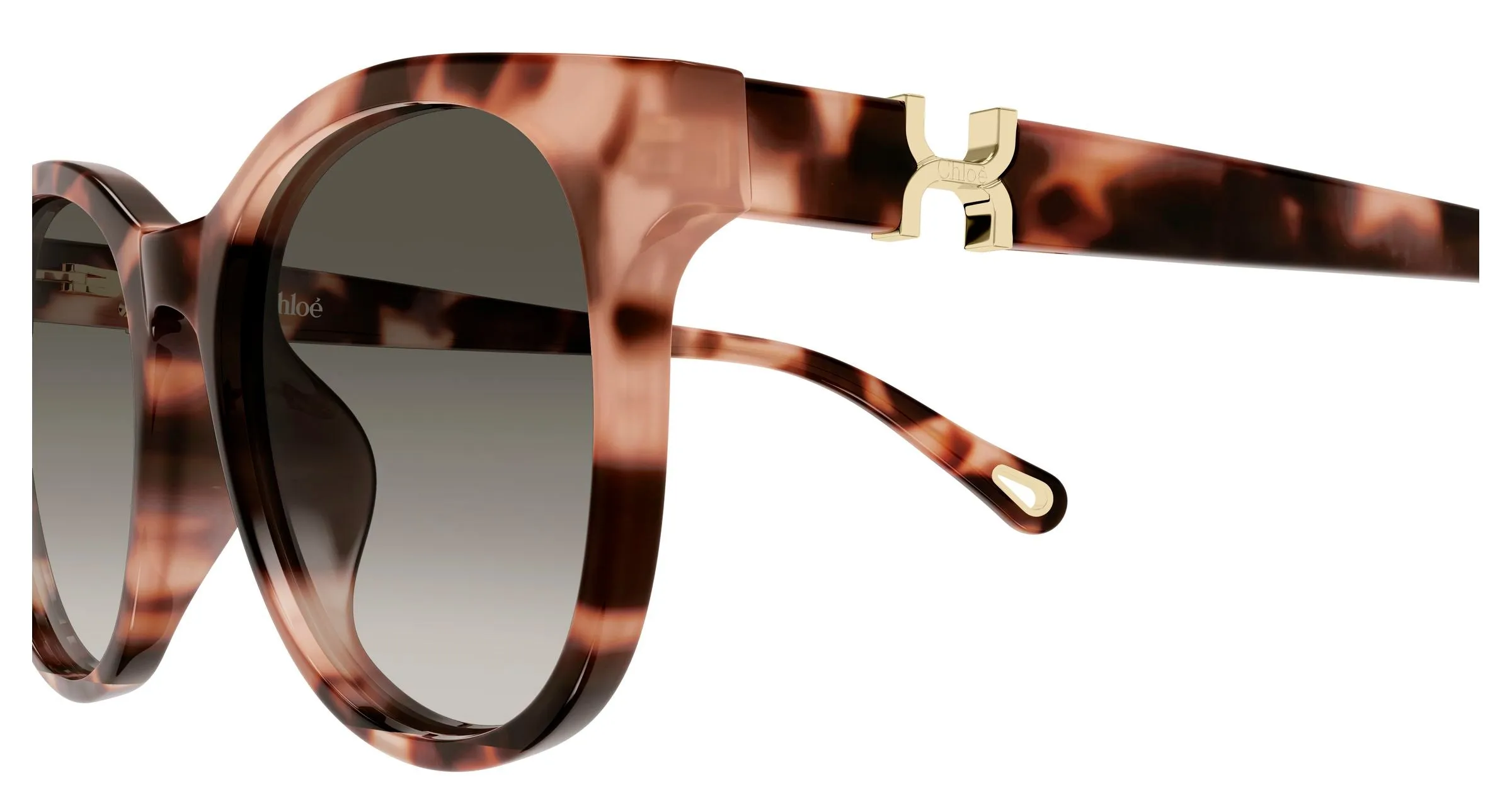 Chloé CH0375SK 002 Occhiali da sole Acetato Havana Grigio Rotonda Sfumato - immagine 3