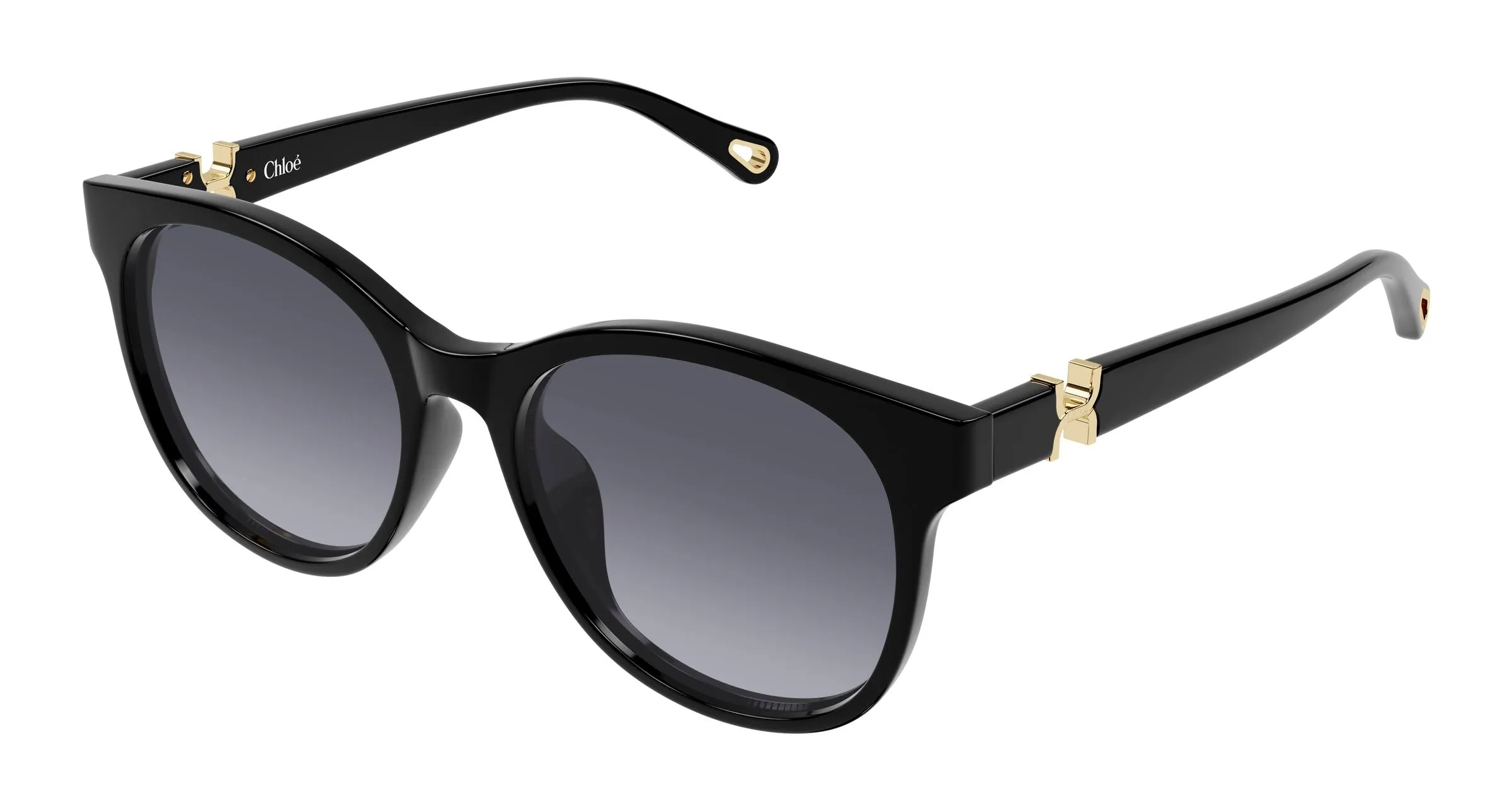 Chloé CH0375SK 001 Occhiali da sole Acetato Nero Viola Rotonda Sfumato - immagine 1