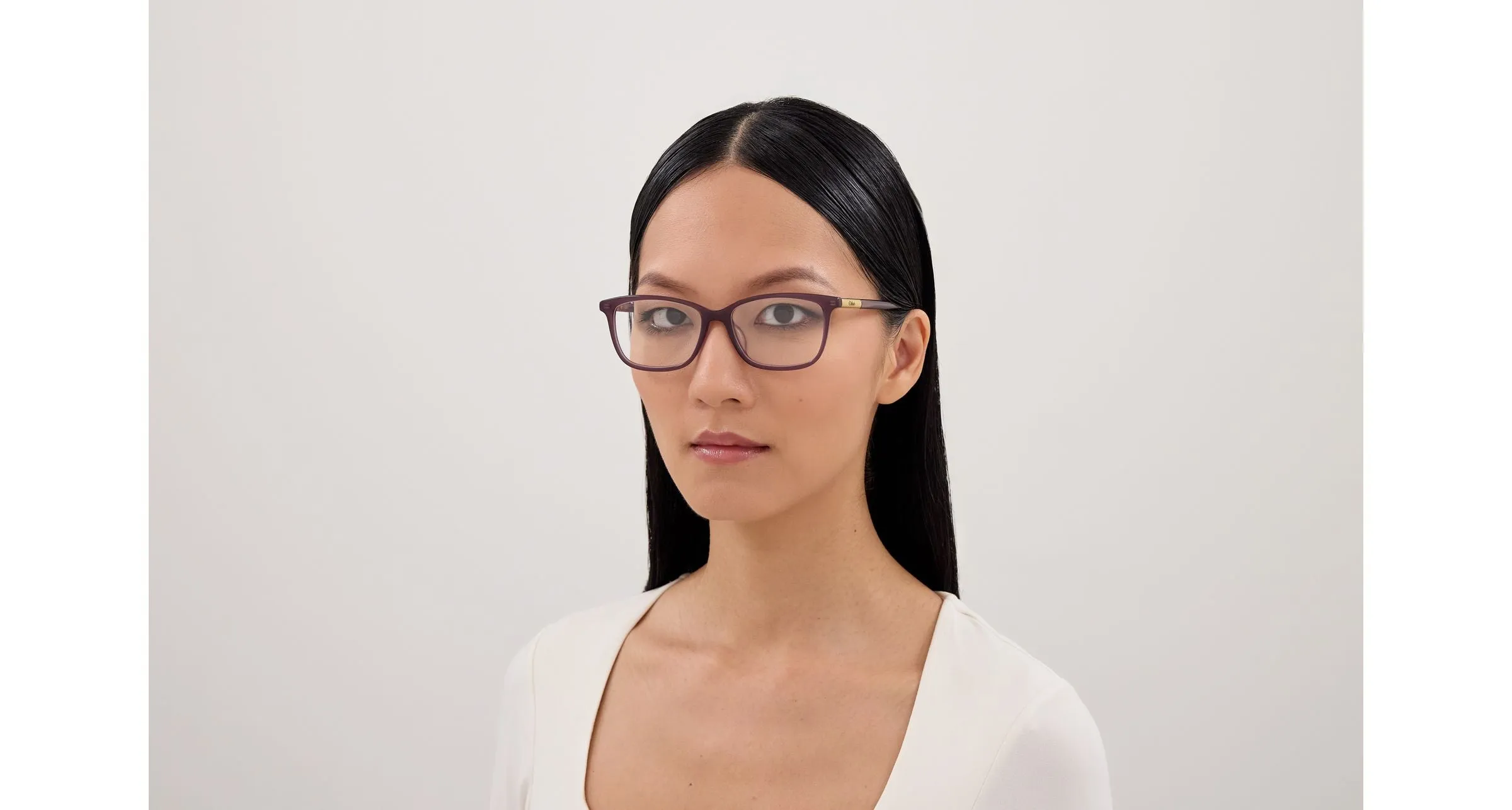 Chloé CH0371OA 004 Montature da vista Acetato Viola Trasparente Farfalla - immagine 4