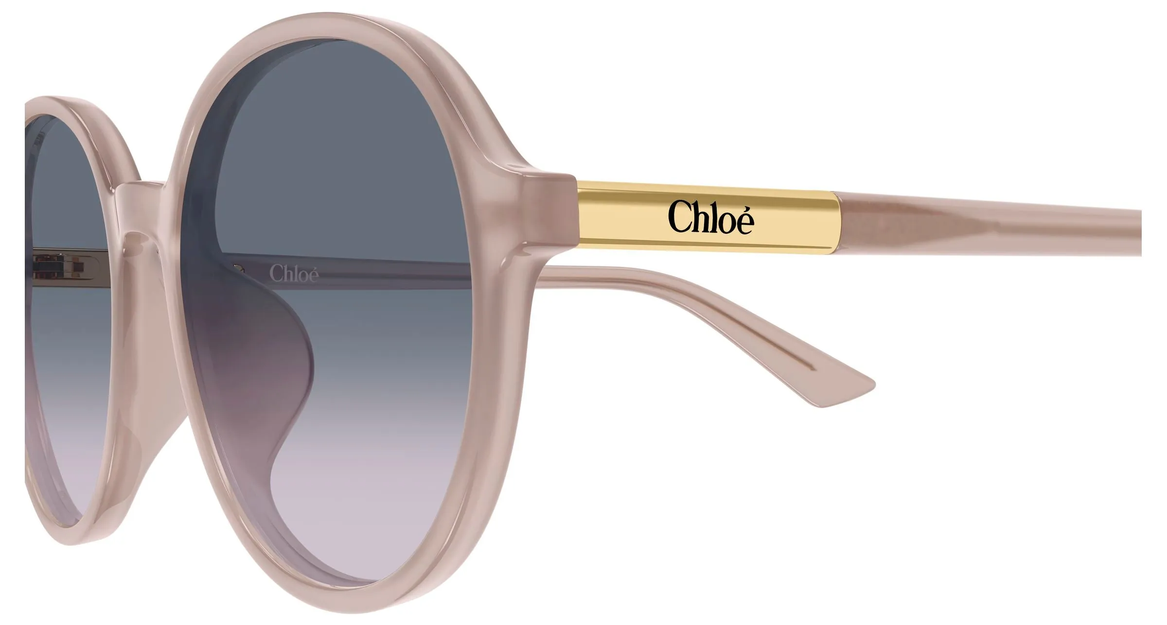 Chloé CH0365SK 005 Occhiali da sole Acetato Beige Grigio Rotonda Sfumato - immagine 3