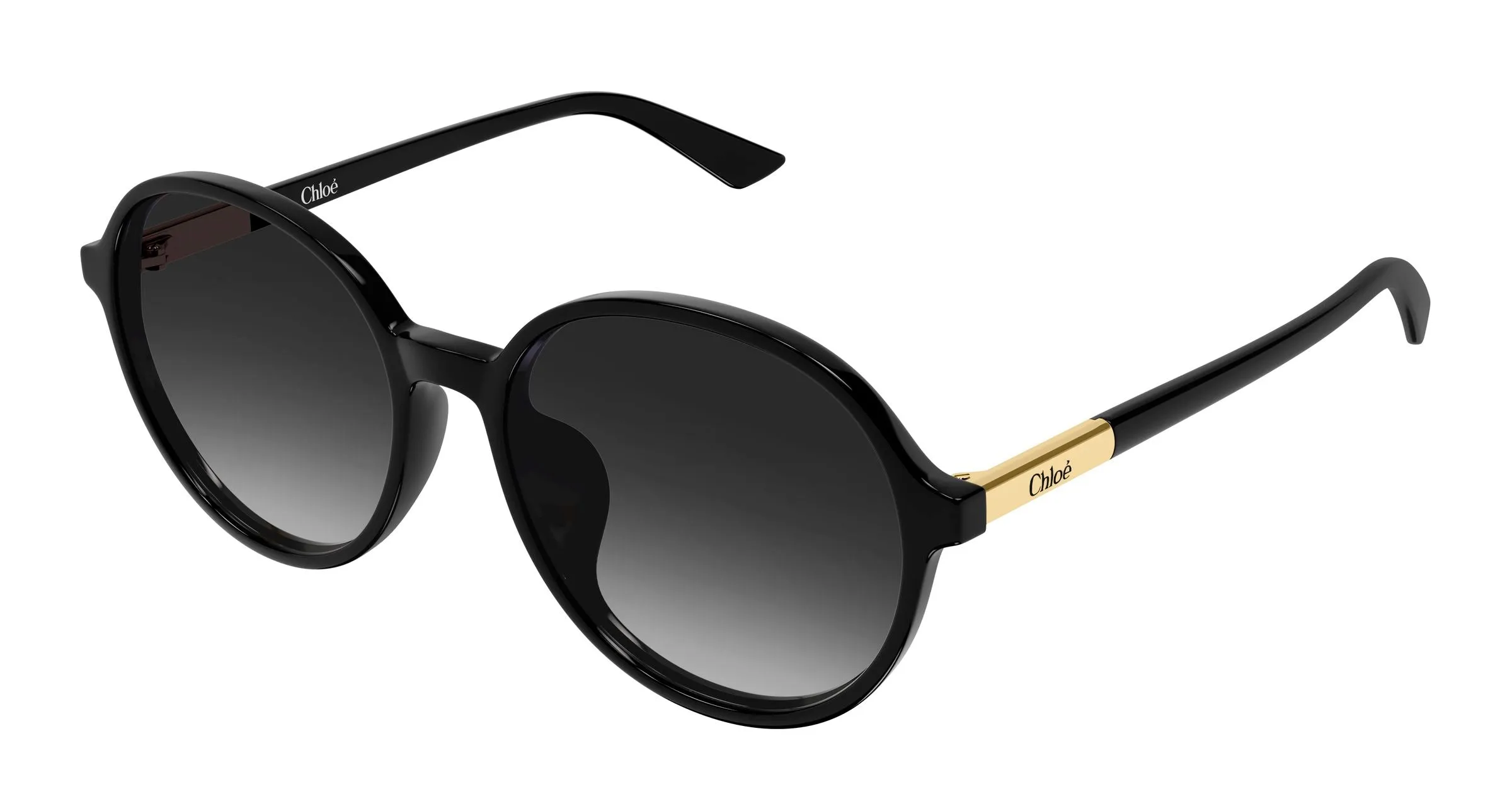 Chloé CH0365SK 001 Occhiali da sole Acetato Nero Grigio Rotonda Sfumato - immagine 1