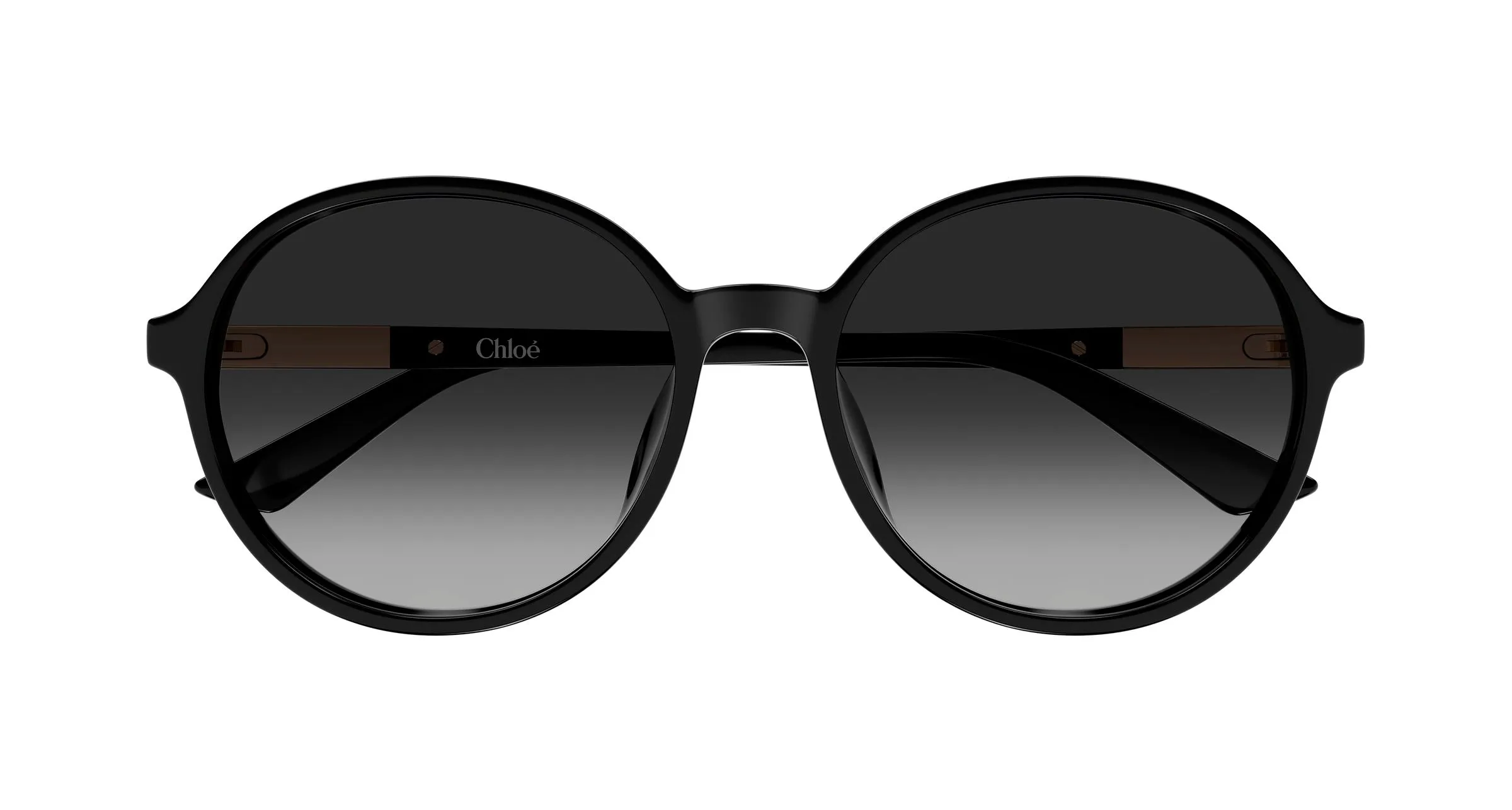 Chloé CH0365SK 001 Occhiali da sole Acetato Nero Grigio Rotonda Sfumato - immagine 2