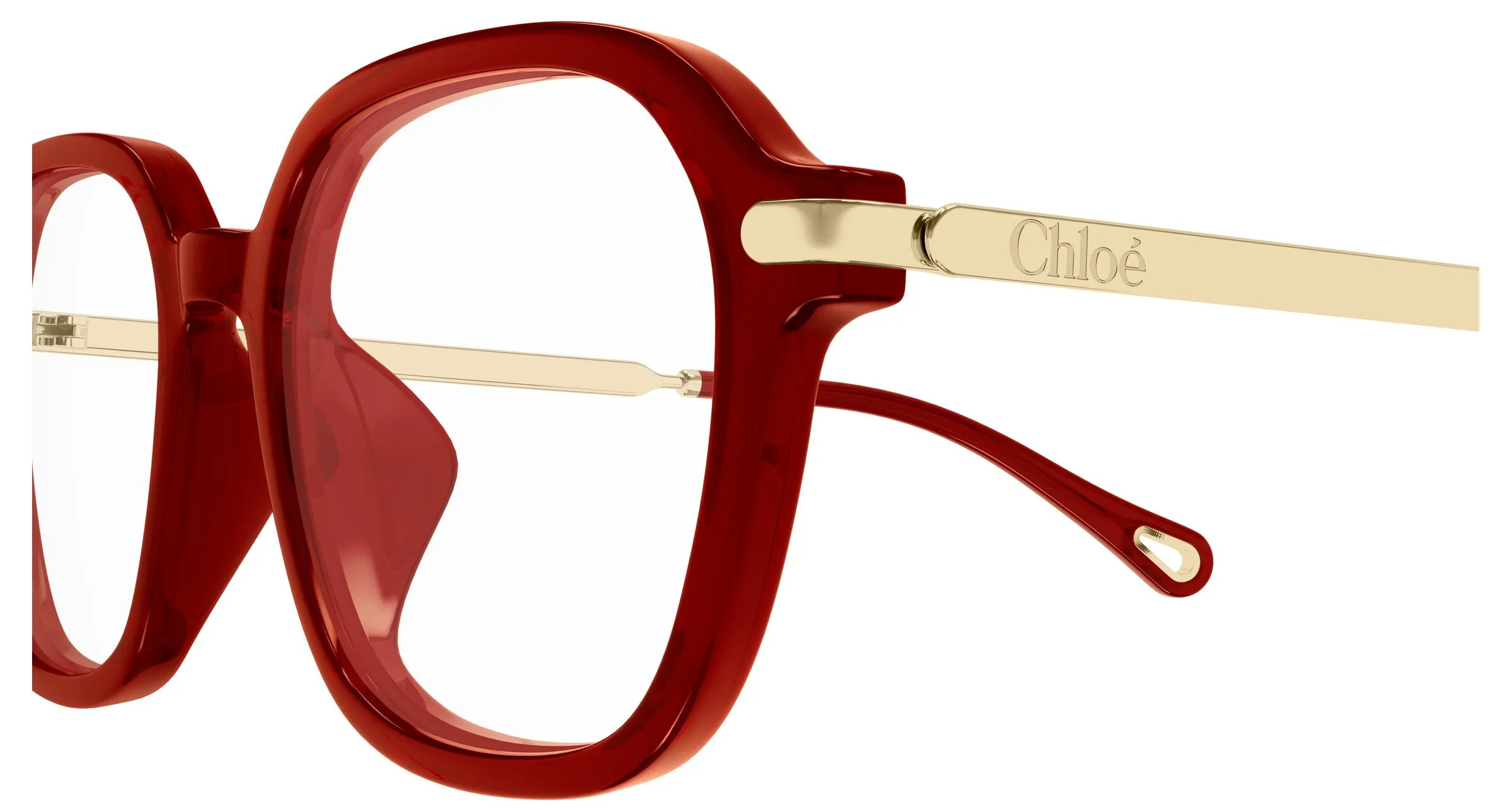 Chloé CH0361OA 004 Montature da vista Acetato Bordeaux Trasparente Squadrata - immagine 3