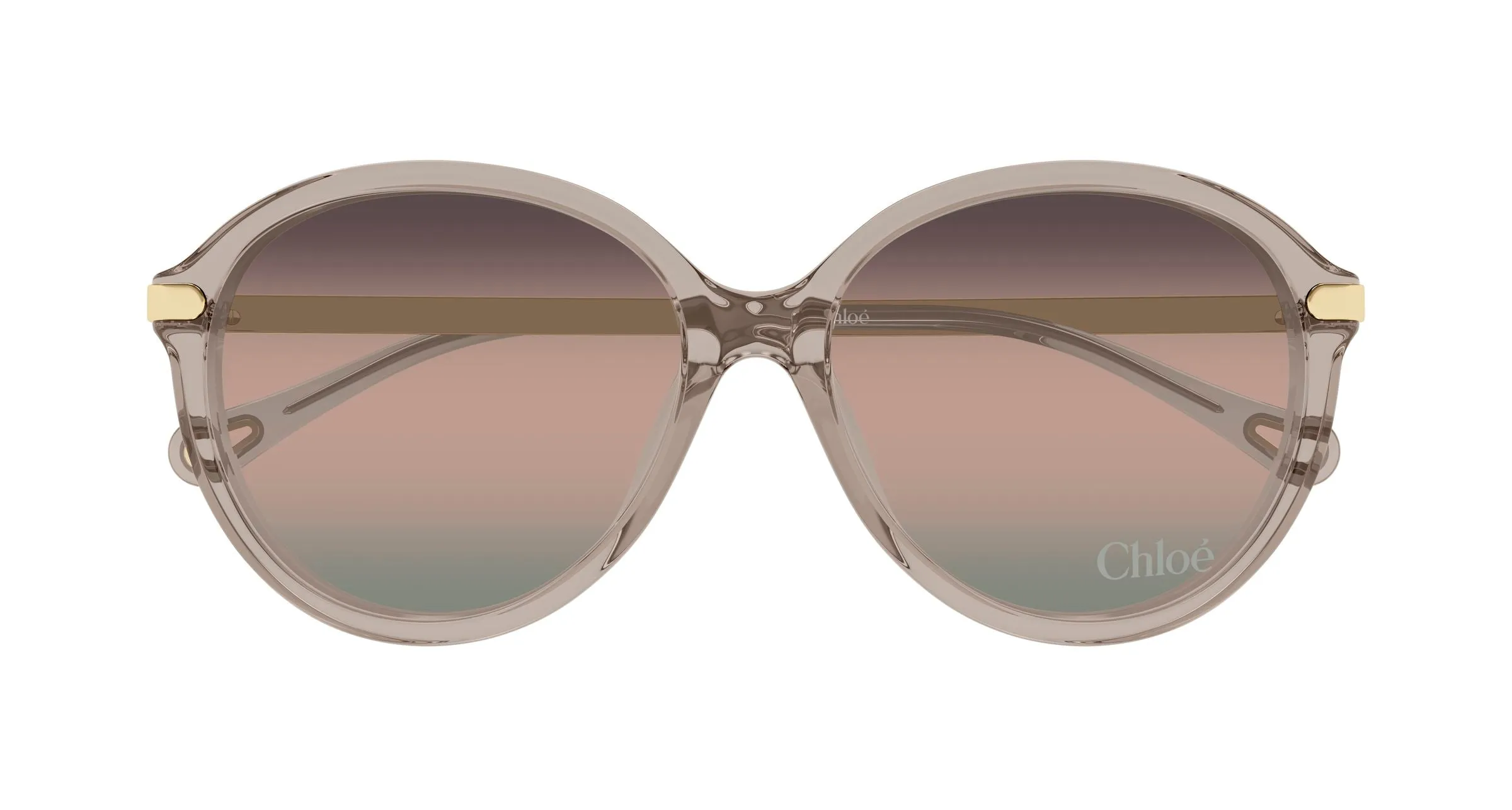 Chloé CH0358SK 005 Occhiali da sole Acetato Marrone Bronzo Rotonda Sfumato - immagine 2