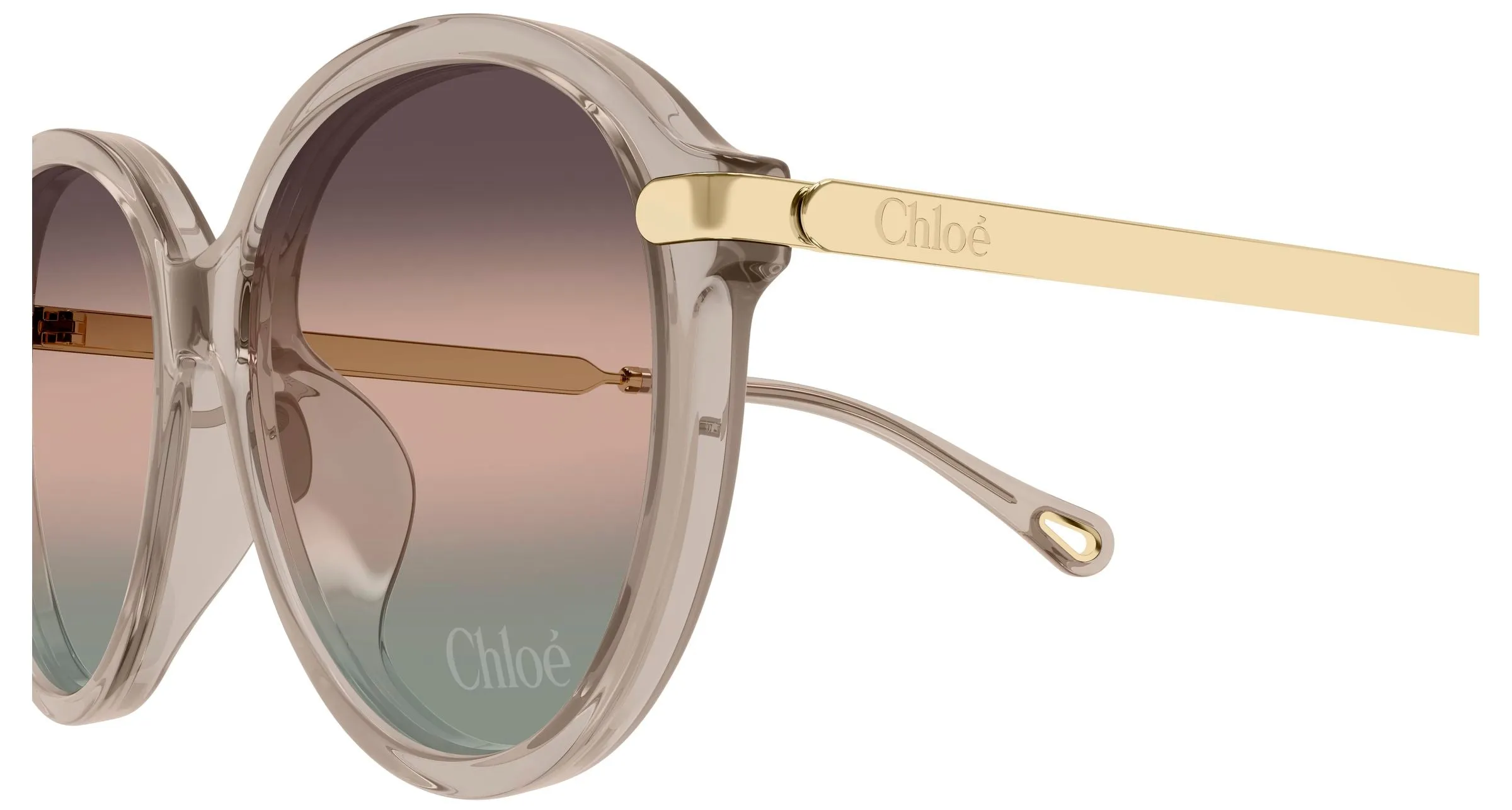 Chloé CH0358SK 005 Occhiali da sole Acetato Marrone Bronzo Rotonda Sfumato - immagine 3