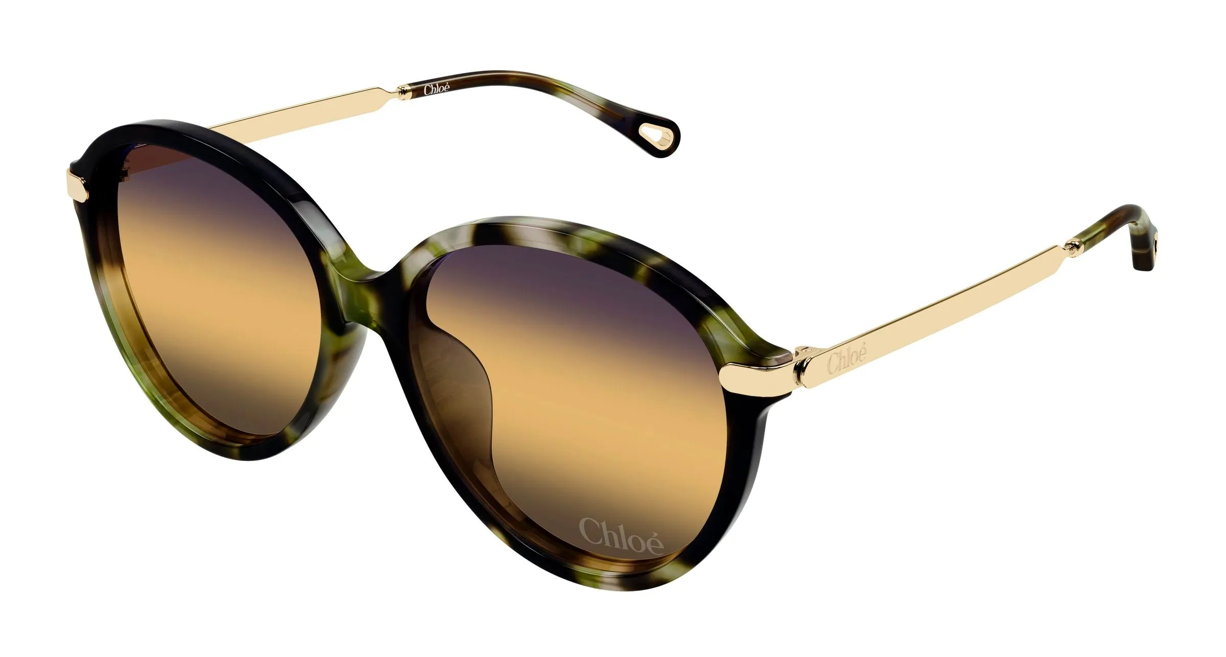 Chloé CH0358SK 003 Occhiali da sole Acetato Havana Giallo Rotonda Sfumato - immagine 1