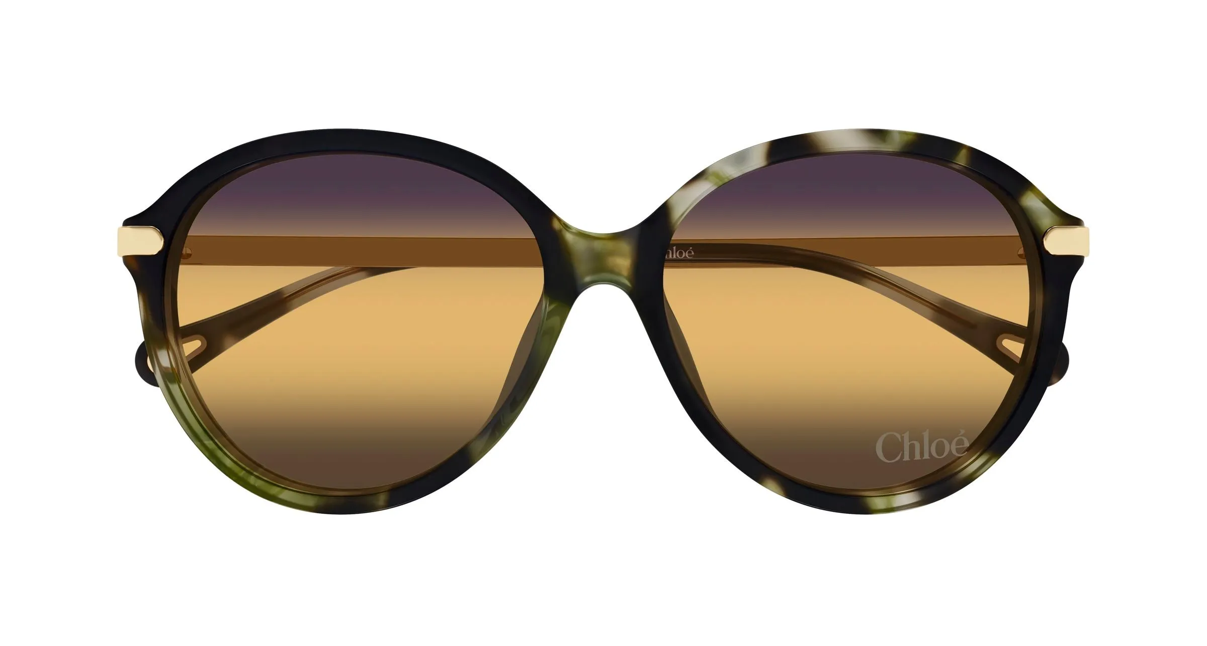 Chloé CH0358SK 003 Occhiali da sole Acetato Havana Giallo Rotonda Sfumato - immagine 2