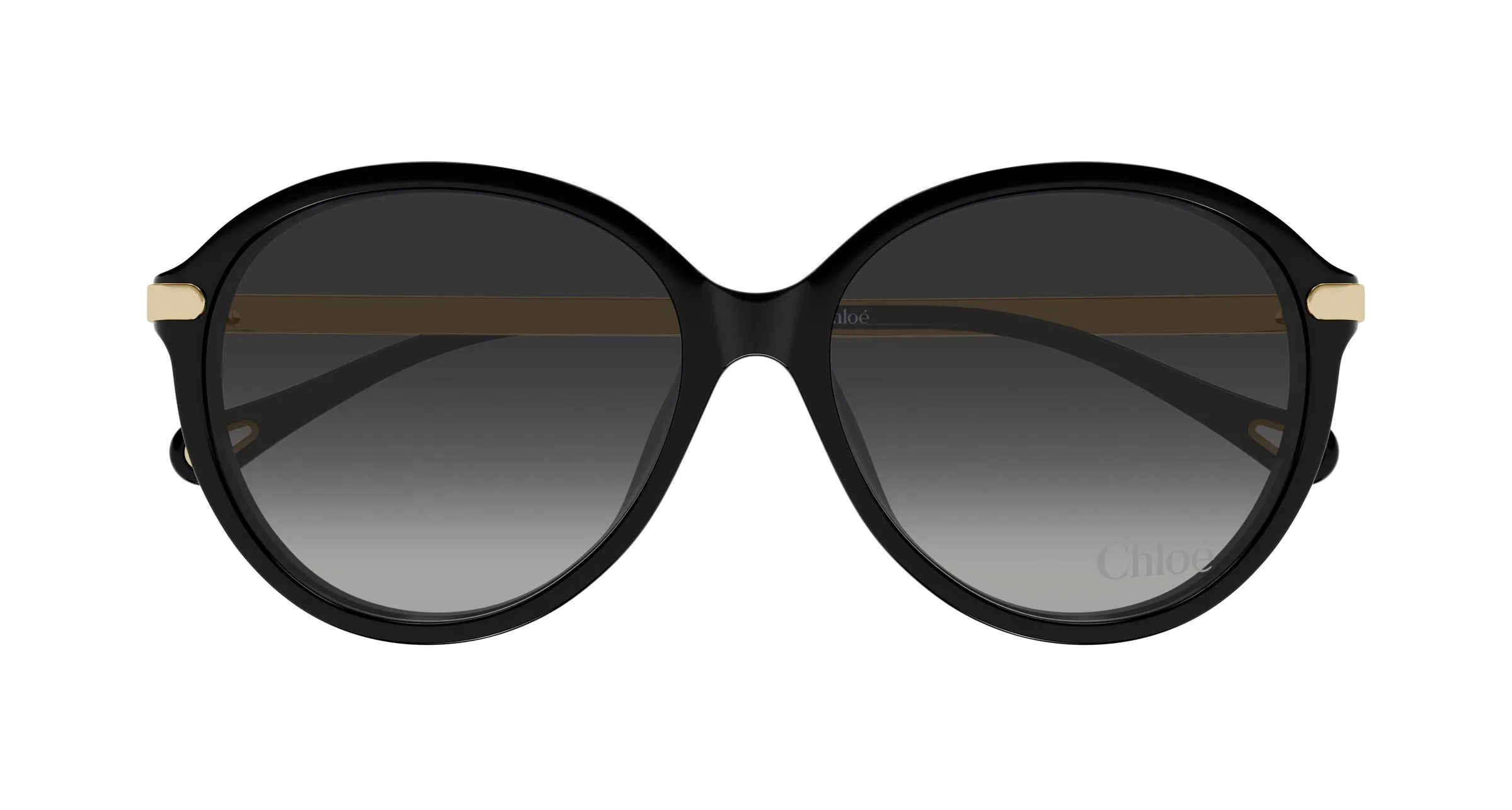 Chloé CH0358SK 001 Occhiali da sole Acetato Nero Grigio Rotonda Sfumato - immagine 2